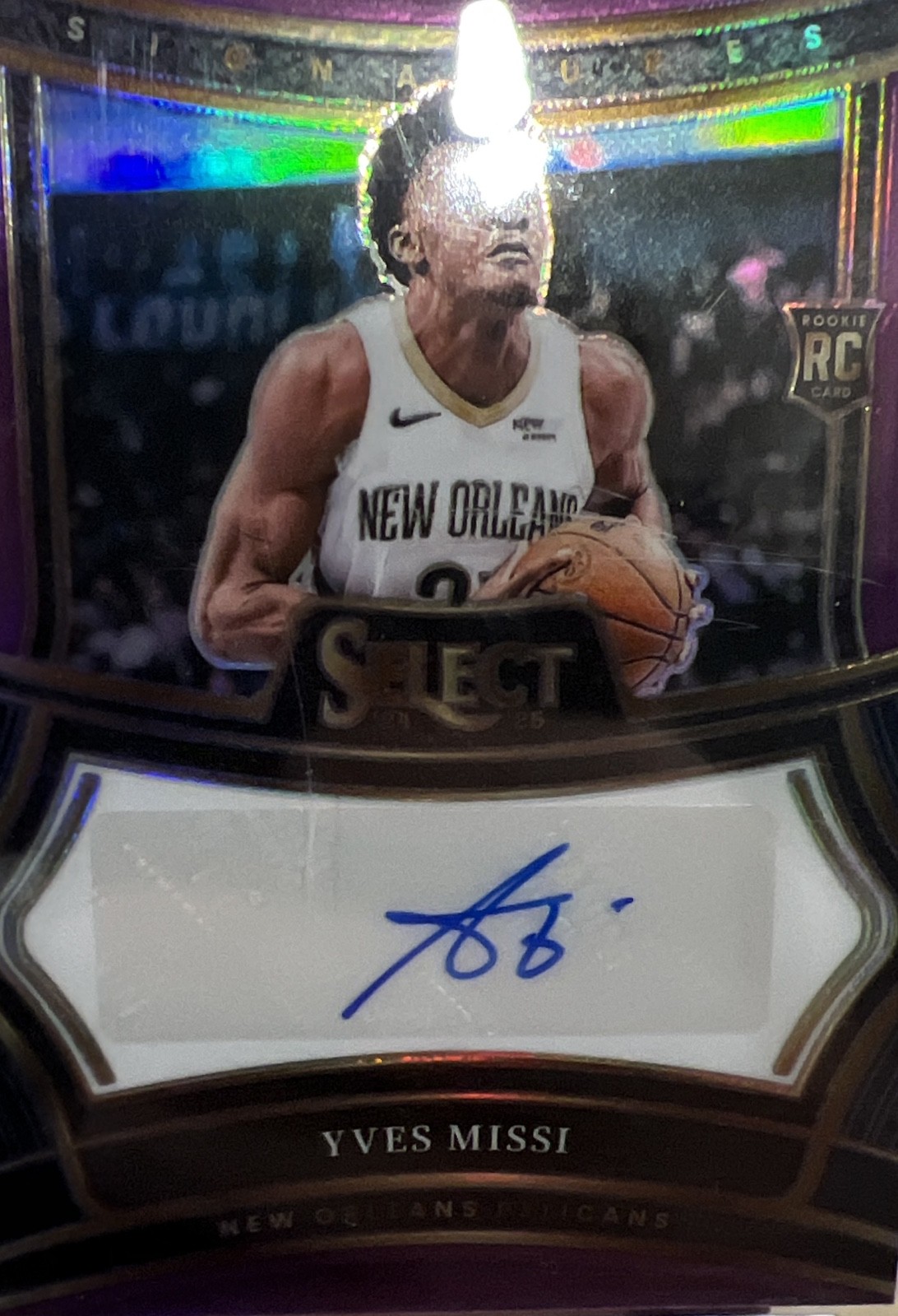 2024-25 Panini Select - Rookie Signatures Yves Missi #RS-MIS Purple Prizm /75 