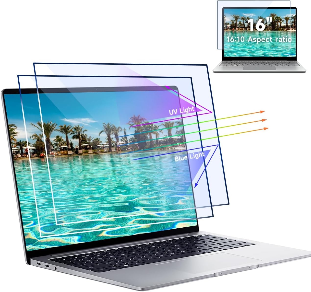 16-Inch Blue Light Filter Laptop Screen Protector 2 Pack | Anti-Glare Matte Film