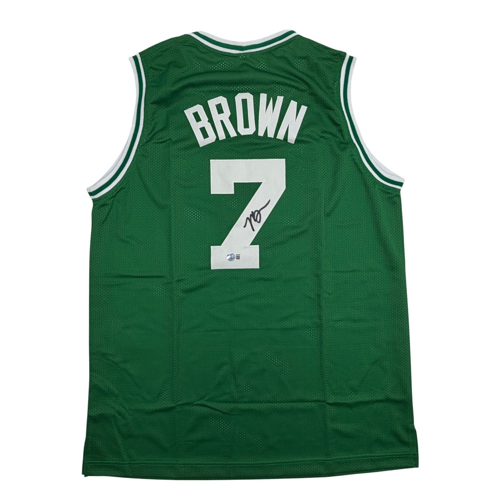 Autographed/Signed Jaylen Brown Boston Green Basketball Jersey Beckett COA