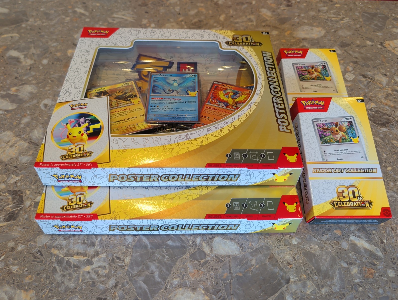 Pokemon 30th Celebration Bundle Lot- 2 Poster Collection + 2 Knockout Collection