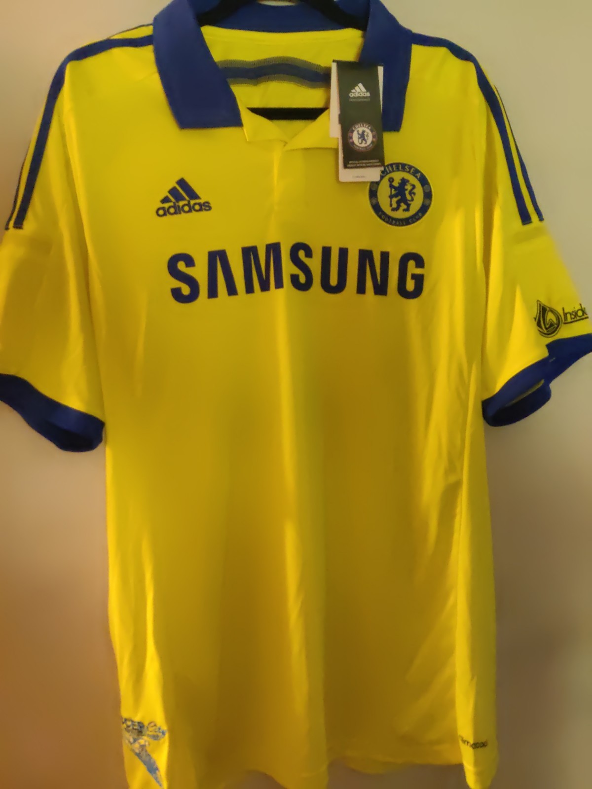 Adidas 2014/2015 Chelsea FC Yellow Away Football Soccer Jersey Men's Size XL NWT