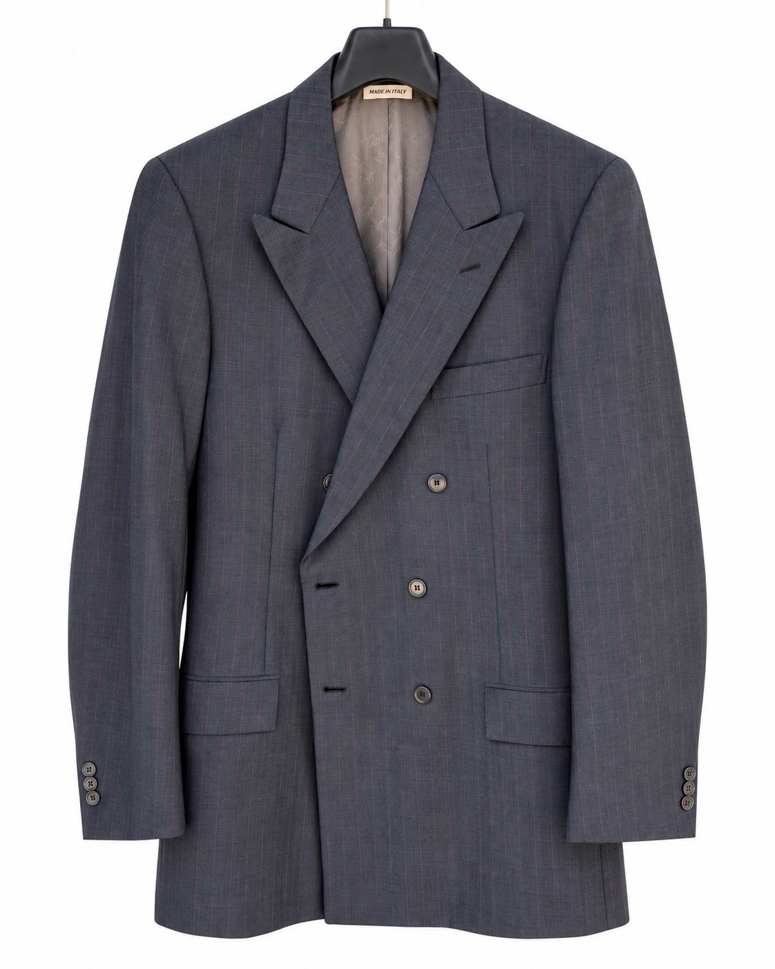 Vintage Brioni Roman Style Blazer 43/53 Gray Pinstripe Double Breasted Italy Vintage Brioni Roman Style Blazer 43/53 Gray Pinstripe Double Breasted Italy
