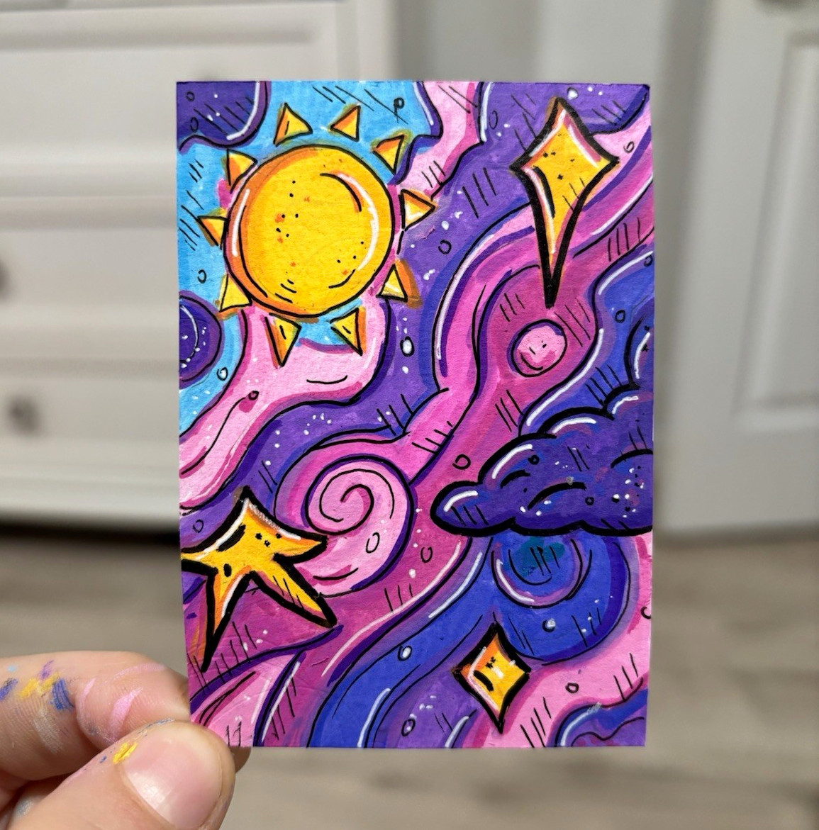 ACEO Original PRINT of “Sun & Clouds” Space Celestial made by KaterinaVanArt ACEO Original PRINT of “Sun & Clouds” Space Celestial made by KaterinaVanArt