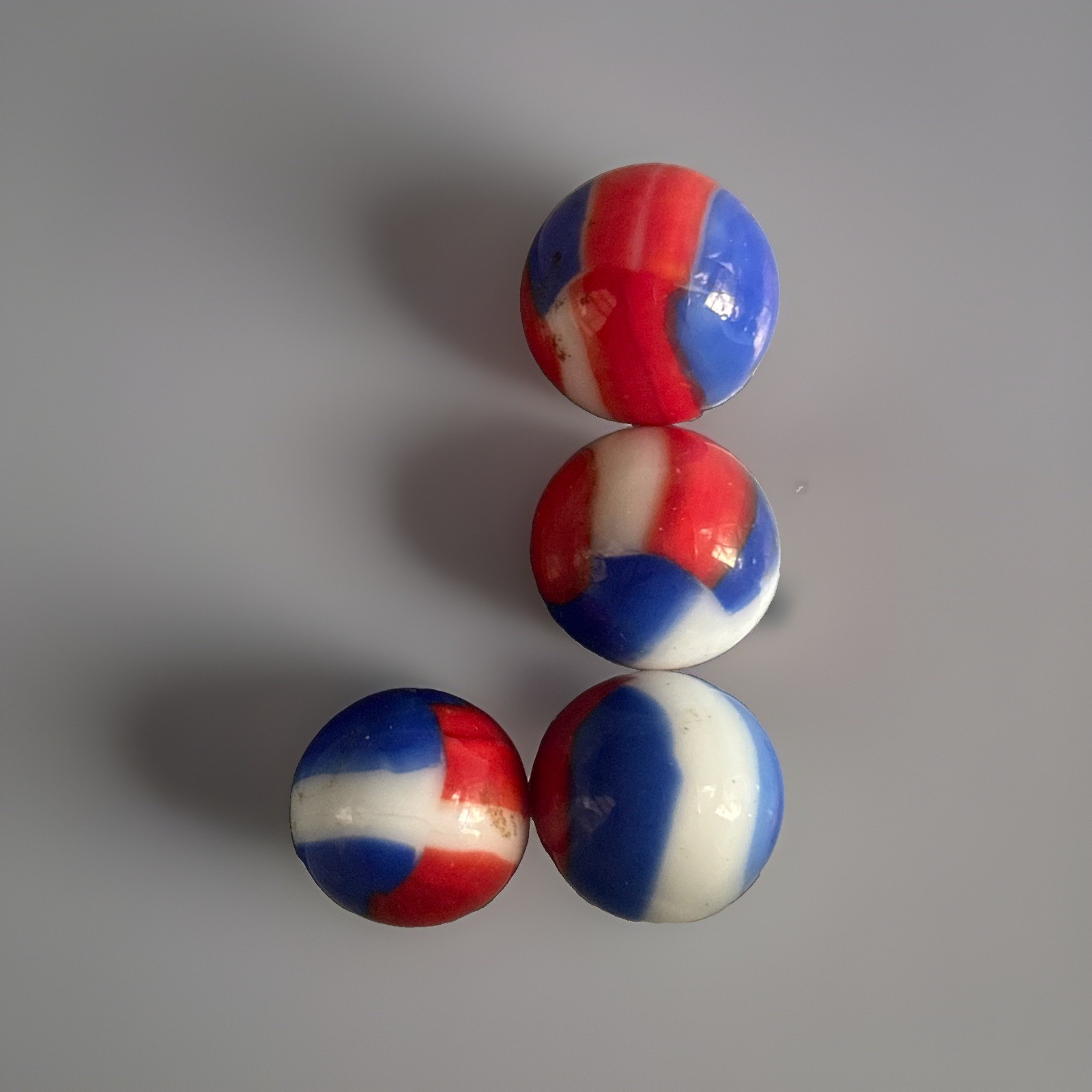 4 Very Rare Vintage “ pre-1930’s” Akro Superman  Marbles-Mint-.81