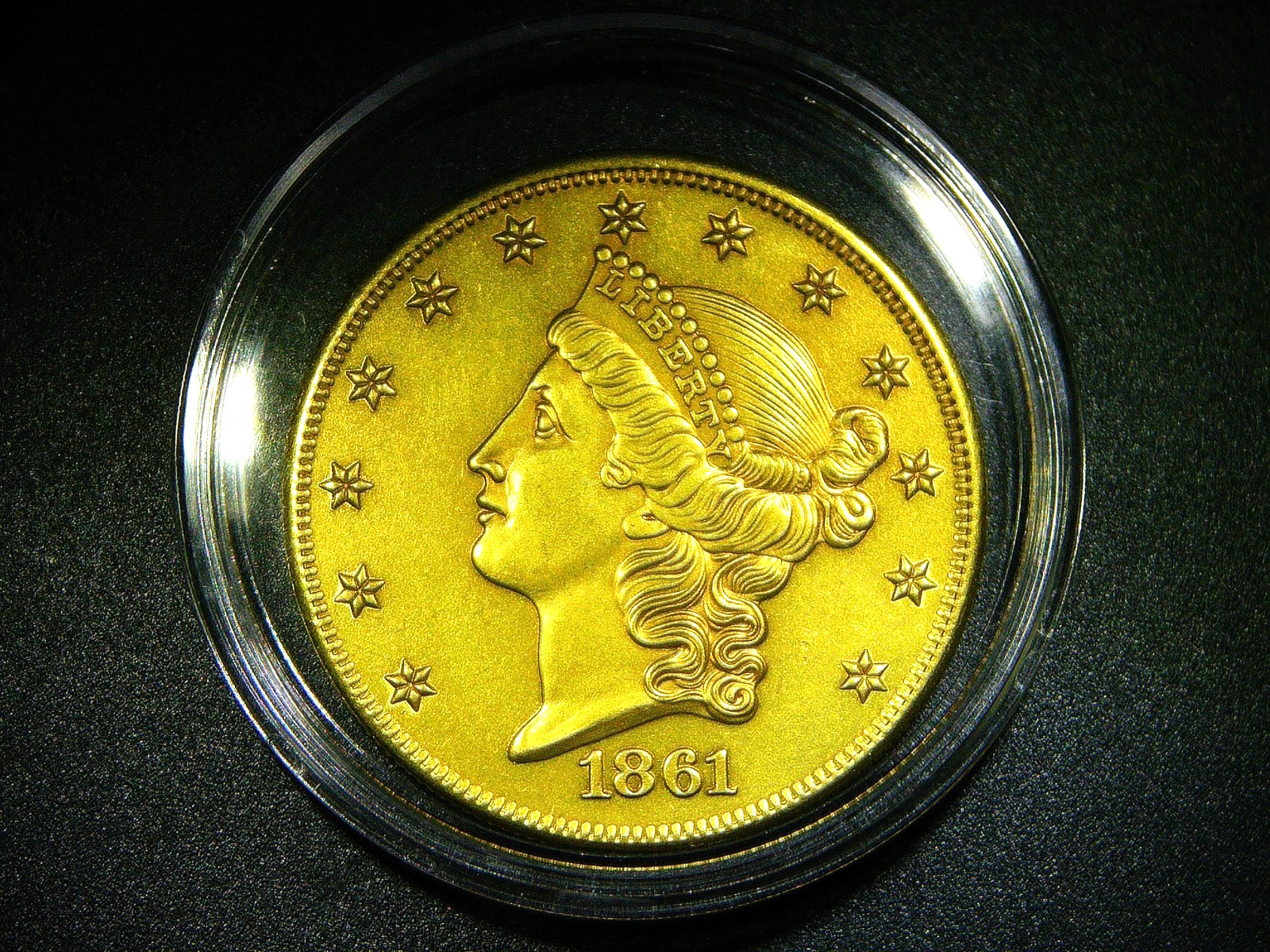 CHOICE MS 1861 $20 DOLLAR CONFEDERATE STATES OF AMERICA CIVIL WAR RESTRIKE COIN