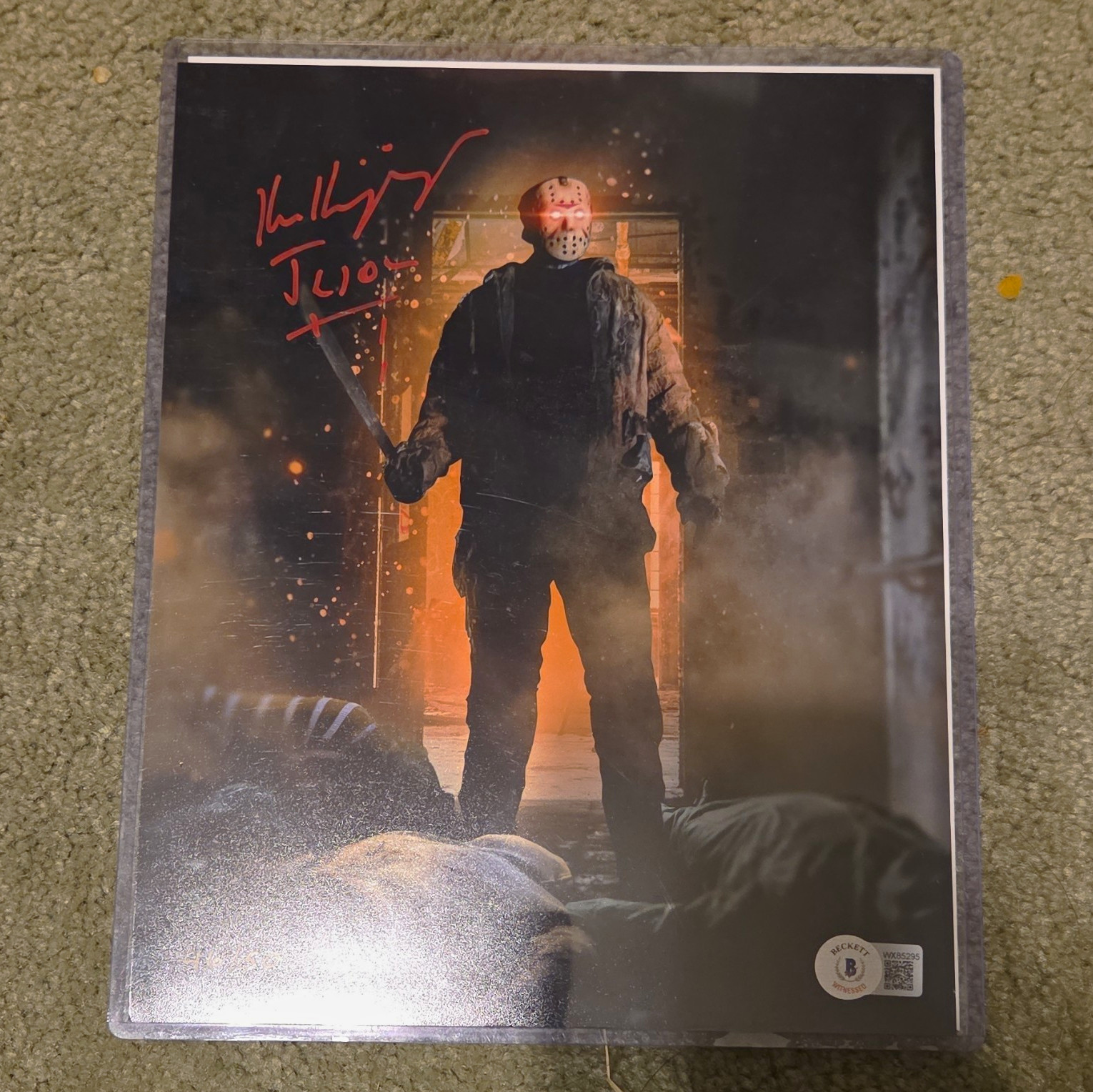 Kane Hodder Signed Friday the 13th 11x14 Photo, Beckett Authenticated #46/50 Kane Hodder Signed Friday the 13th 11x14 Photo, Beckett Authenticated #46/50