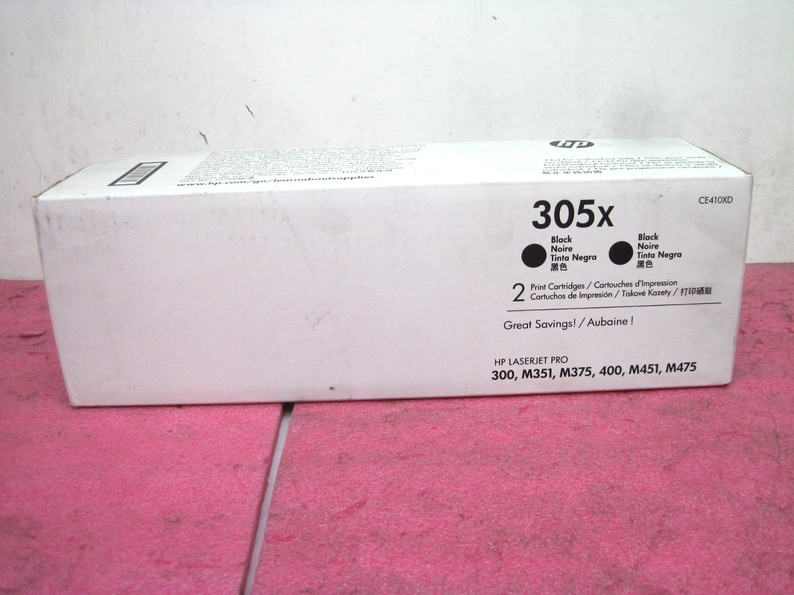 Lot of 2 HP 305X CE410XD Black Print Cartridge for LaserJet Pro 300,M351 T9-A10