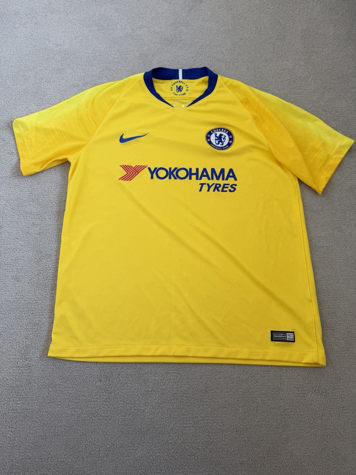 Chelsea 2018/19 Away Shirt Nike Mens Large L Yellow Yokohama Dri-FIT 919008