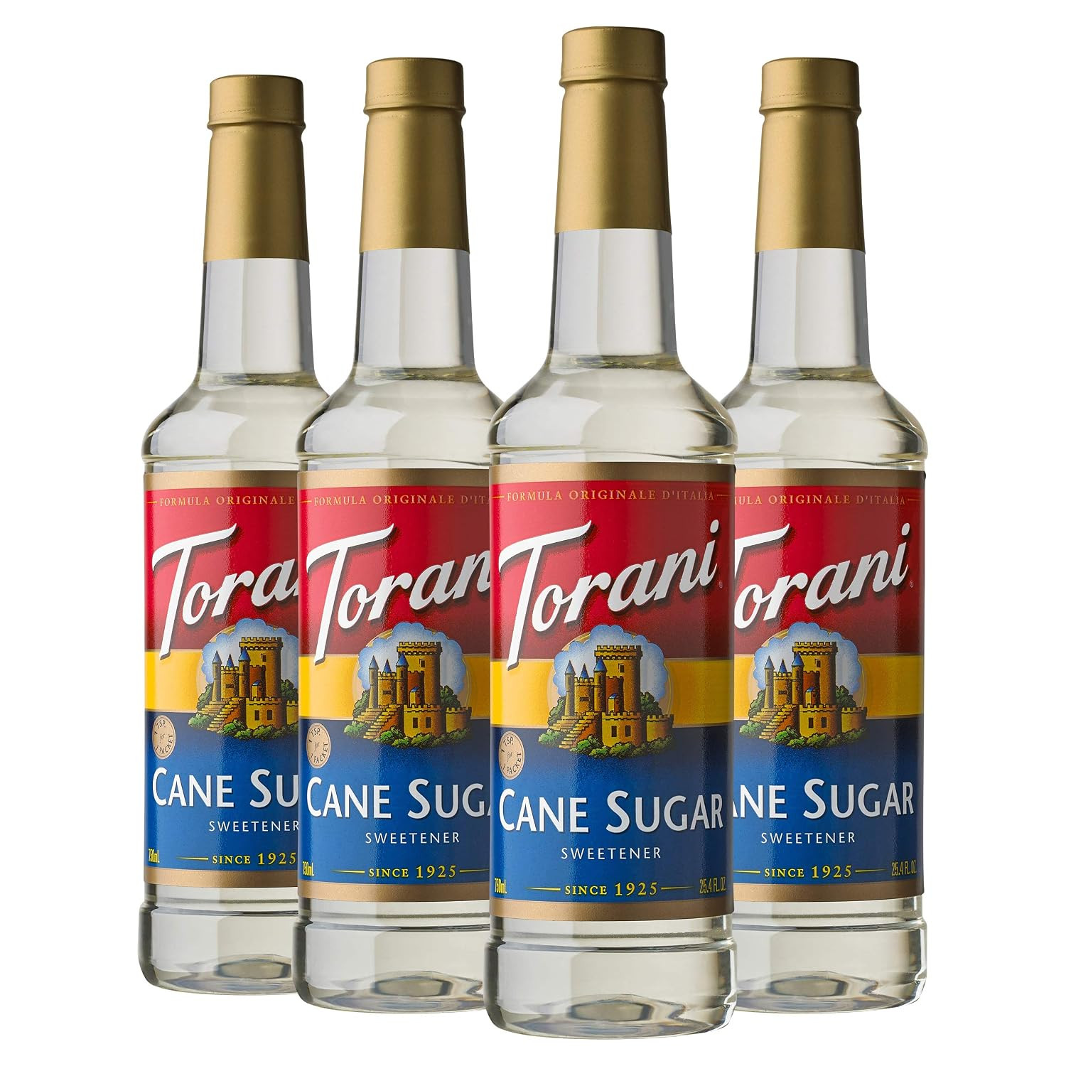 Torani Cane Sugar Sweetener, 25.4 Fl Oz, 4 Pack
