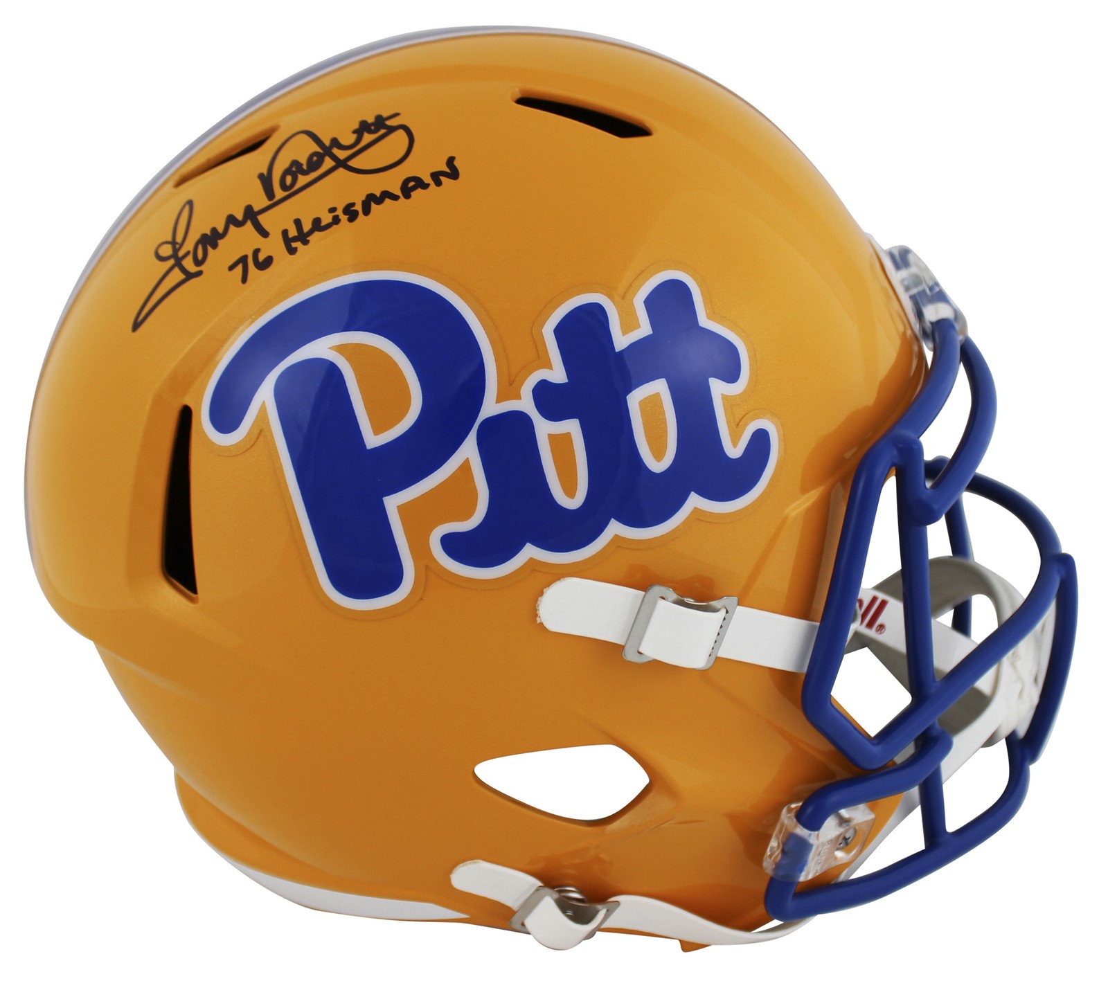 Pittsburgh Tony Dorsett 76 Heisman Signed Yellow Full Size Speed Rep Helmet BAS