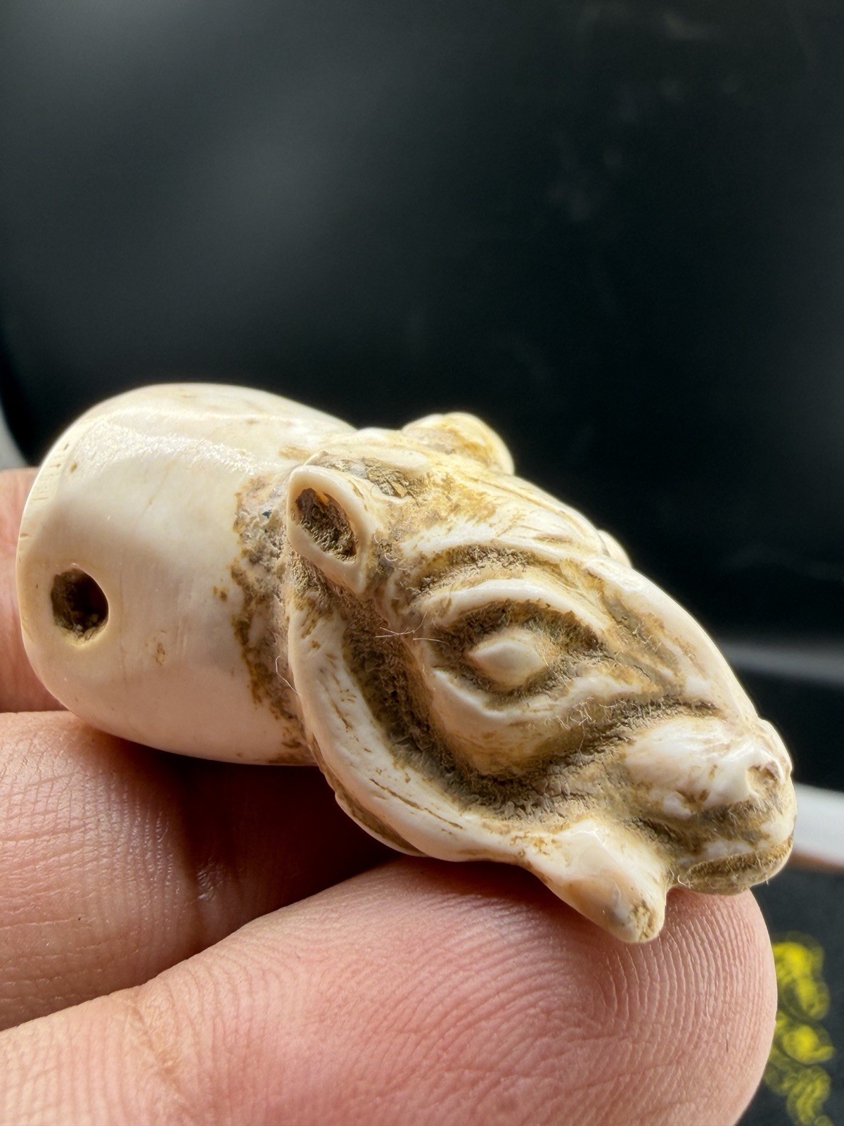 100 BC Very Old Rare Stone Carved Ram Goat Head Amulet Bead Animal Pendant 100 BC Very Old Rare Stone Carved Ram Goat Head Amulet Bead Animal Pendant