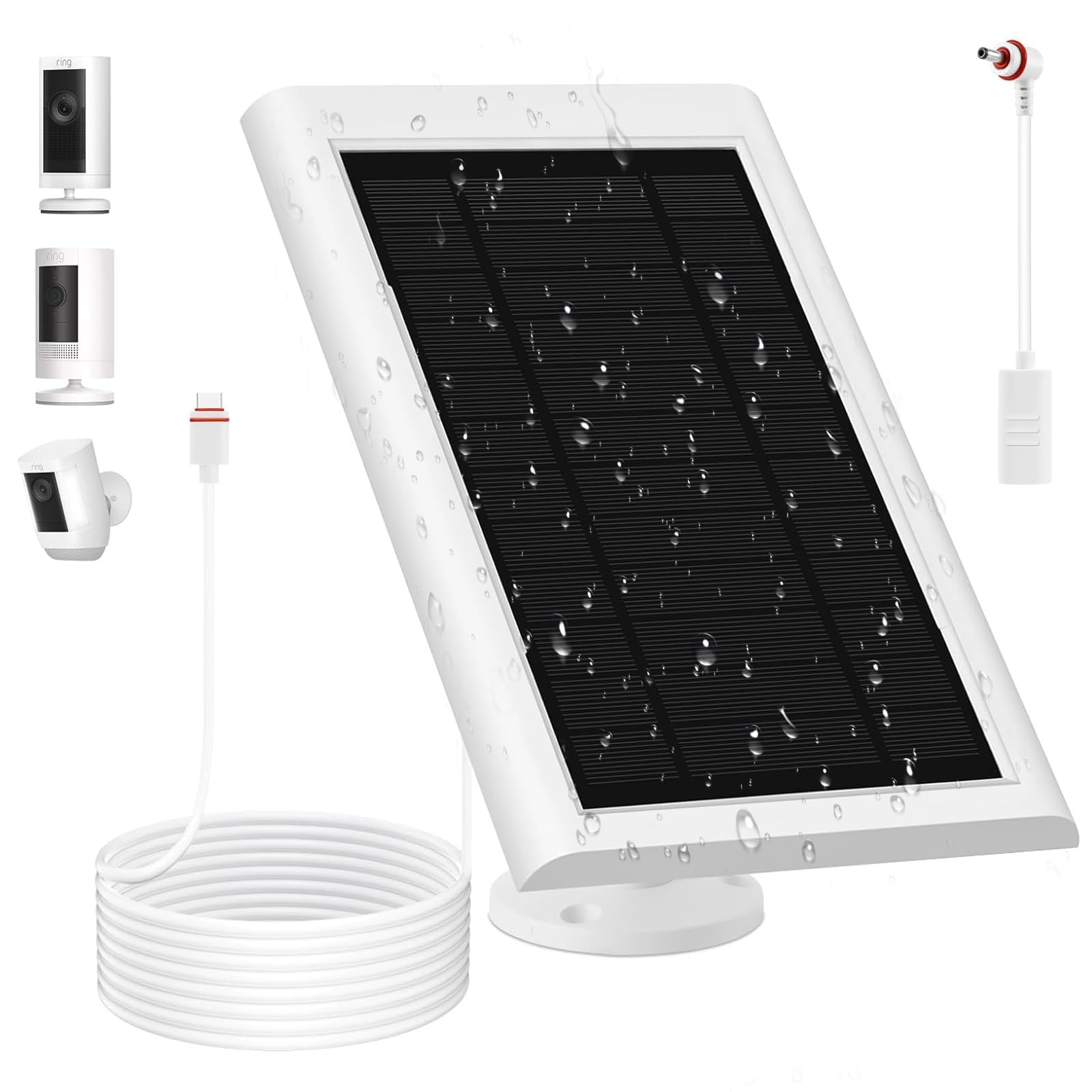Solar Panel for Ring Camera(2nd Generation) Dustproof Waterproof 5W Solar Panel