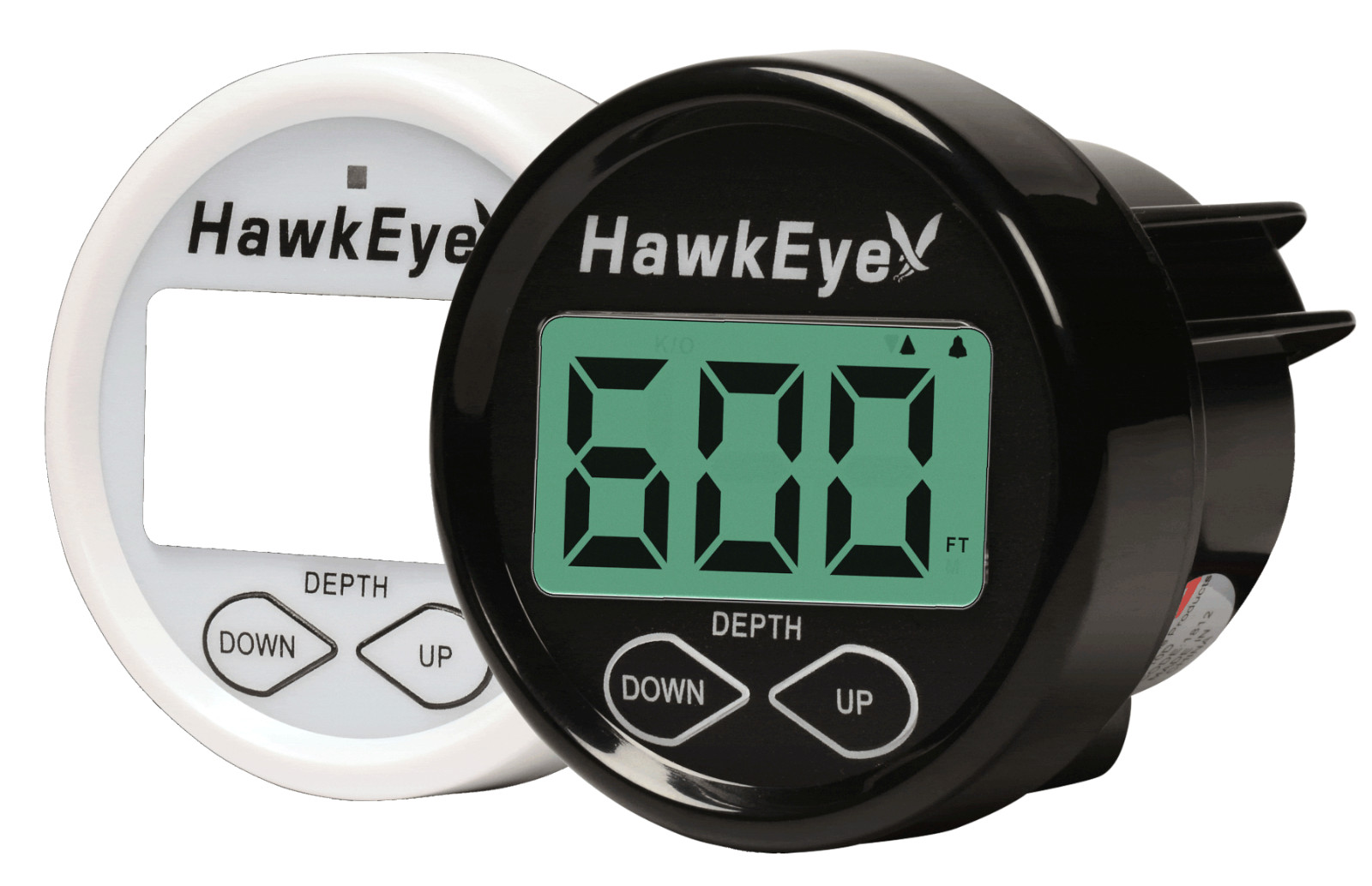 HawkEye In Dash Depth Finder/Sounder - Transom Mount OR Glue In-Hull Transducer
