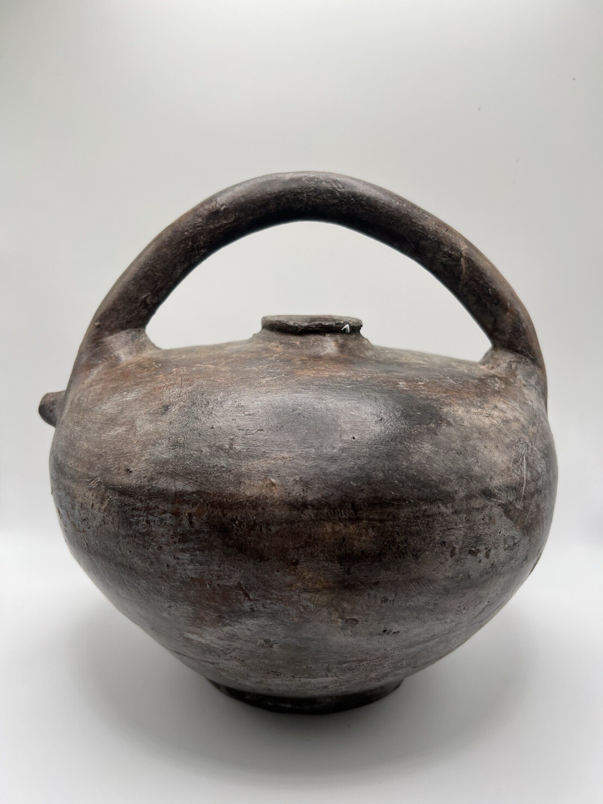 19th Century Handmade French Pottery Antique Oil Jug Vessel 19th Century Handmade French Pottery Antique Oil Jug Vessel