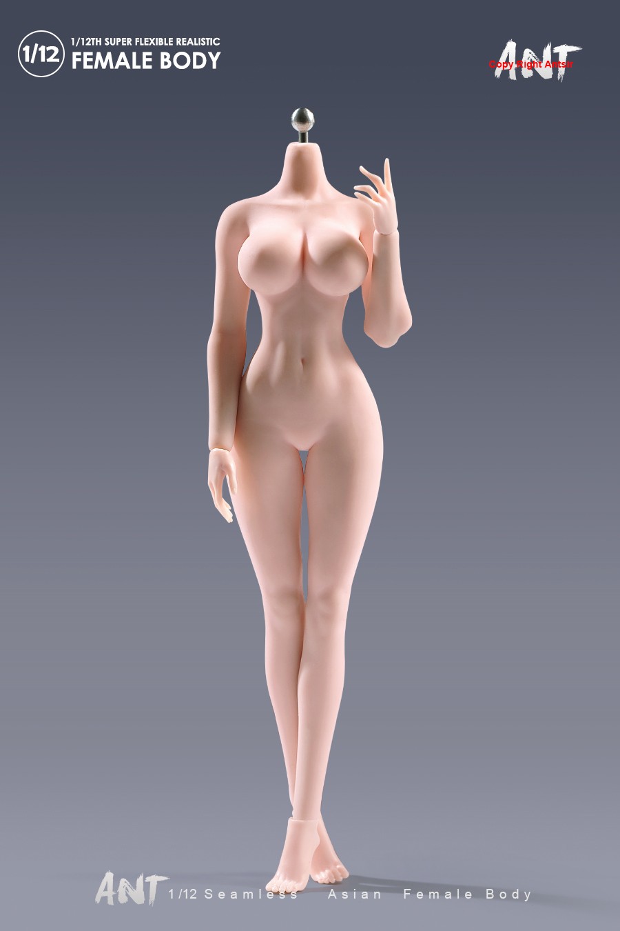 ANT N306 1:12 Seamless Female Body Pale Large Bust Plump Hip 6\