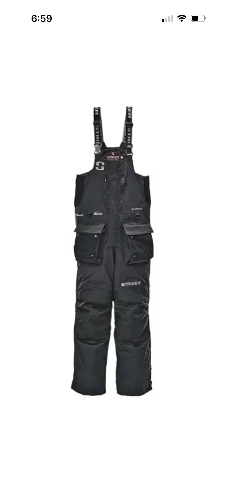 Striker ice  6241013 Climate Bibs Men, Black, 3XLT Fishing Snowmobile