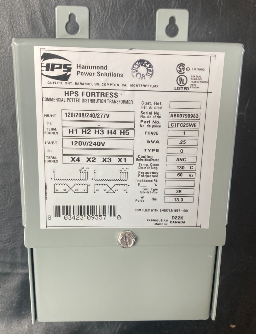 NEW C1FC25WE Hammond Power Solutions Transformer HPS fortress