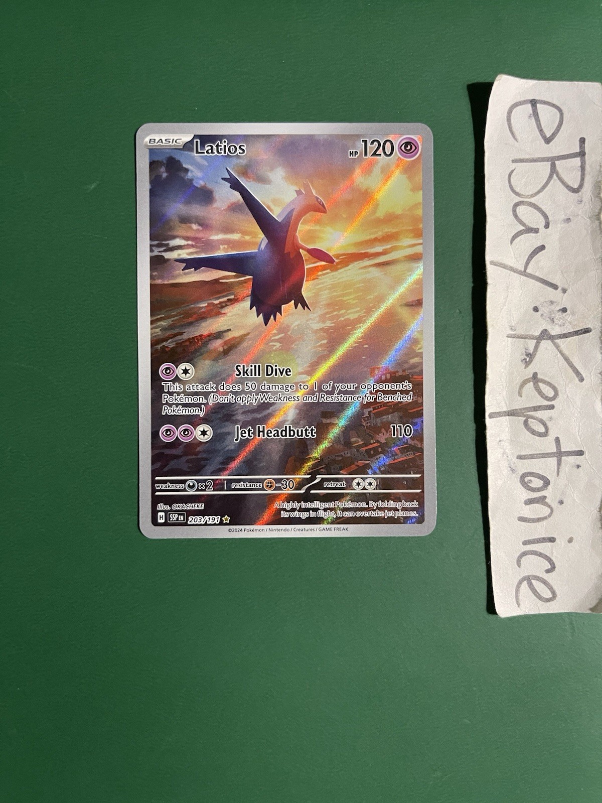 Pokemon TCG ENGLISH Latios 203/191 Illustration Rare IR Art Surging Sparks AR