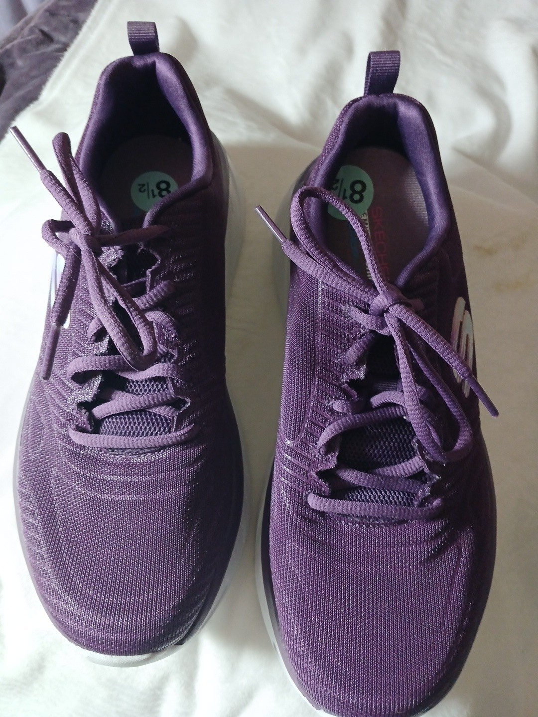 Womens Sketchers Premium Cushioning Lace Up Purple Shoes Womens Sketchers Premium Cushioning Lace Up Purple Shoes
