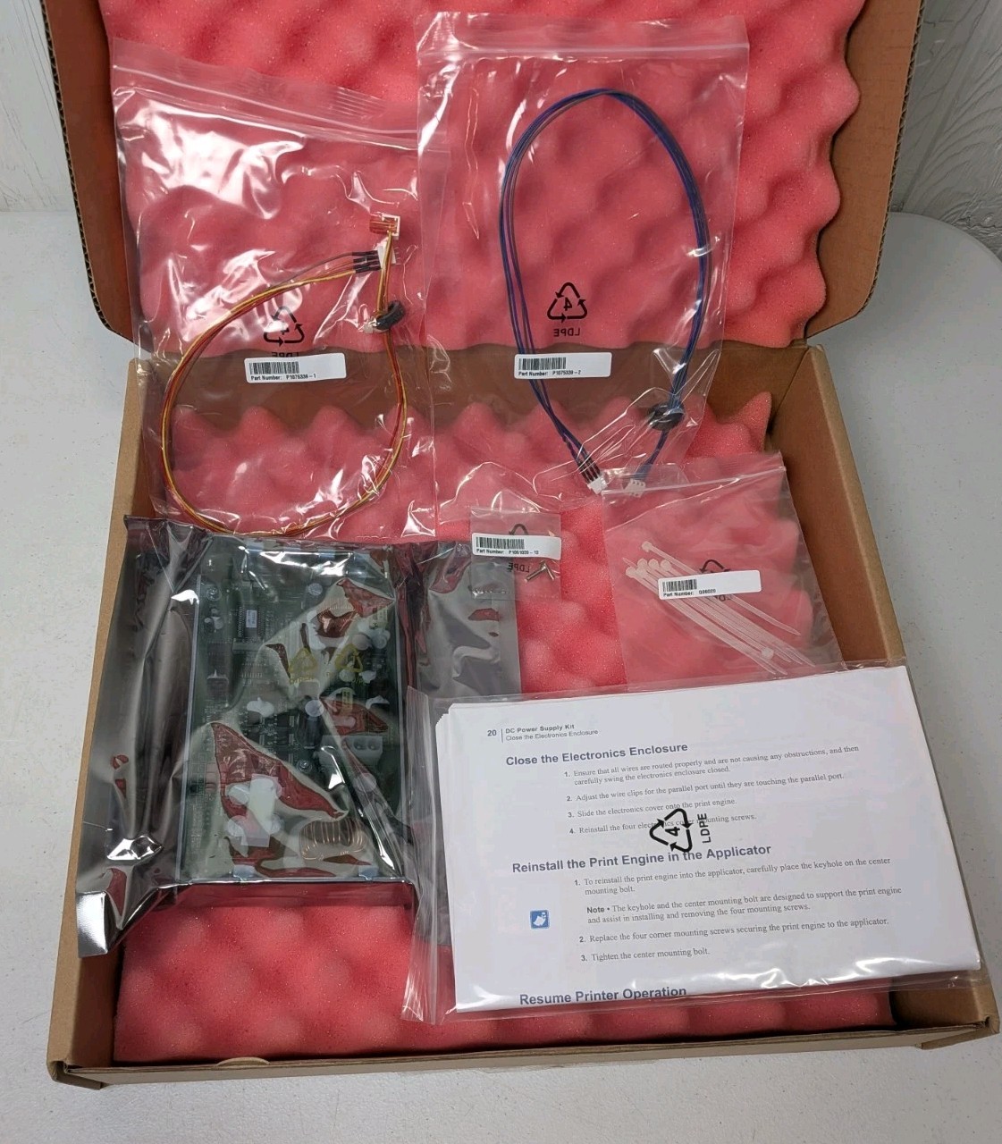 GENUINE Zebra DC Power Supply Kit ZE500 Series - P1046696-132, New Open Box