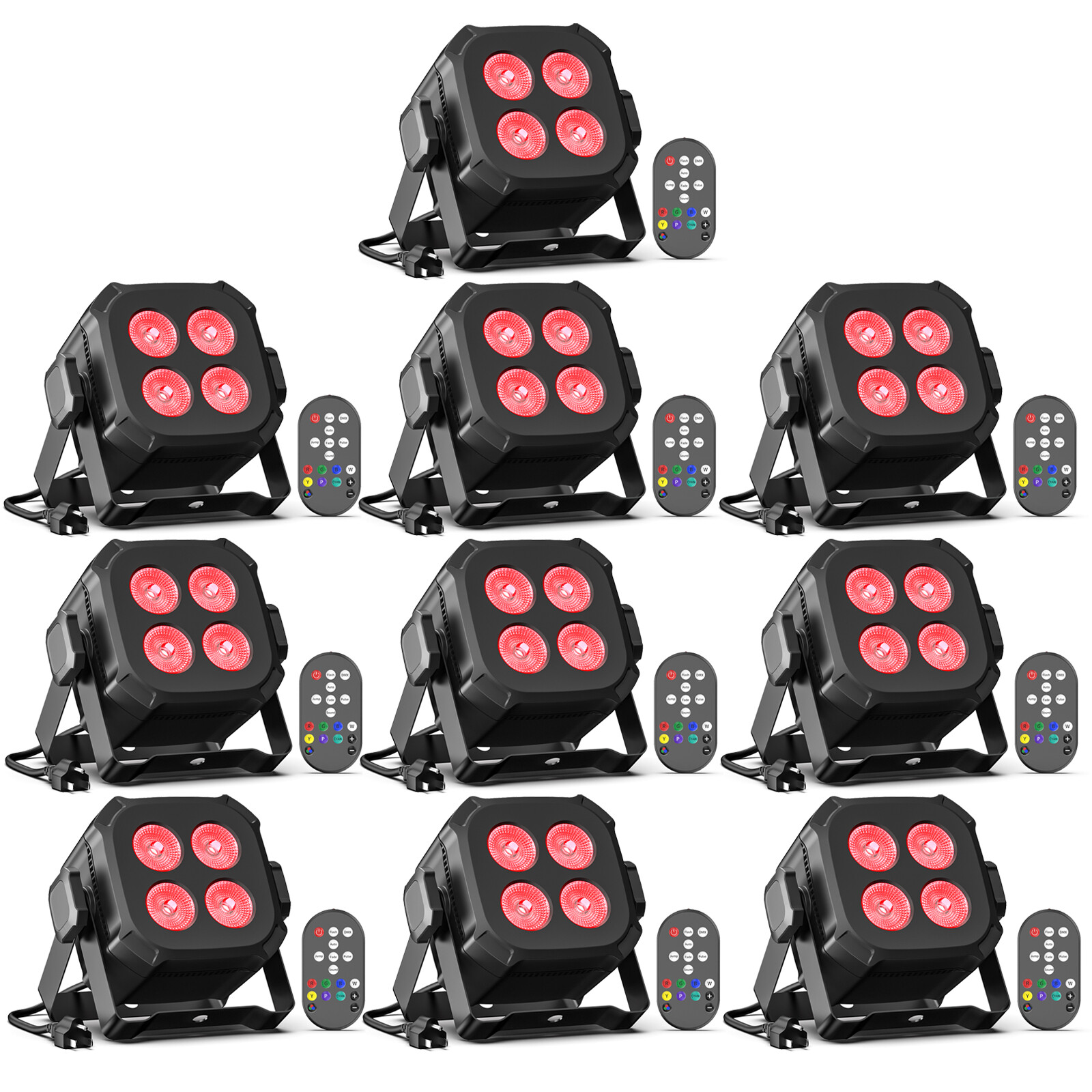 10X LED RGBWYP+CYAN DJ Disco Party Stage Light DMX Beam Lights PAR Lighting