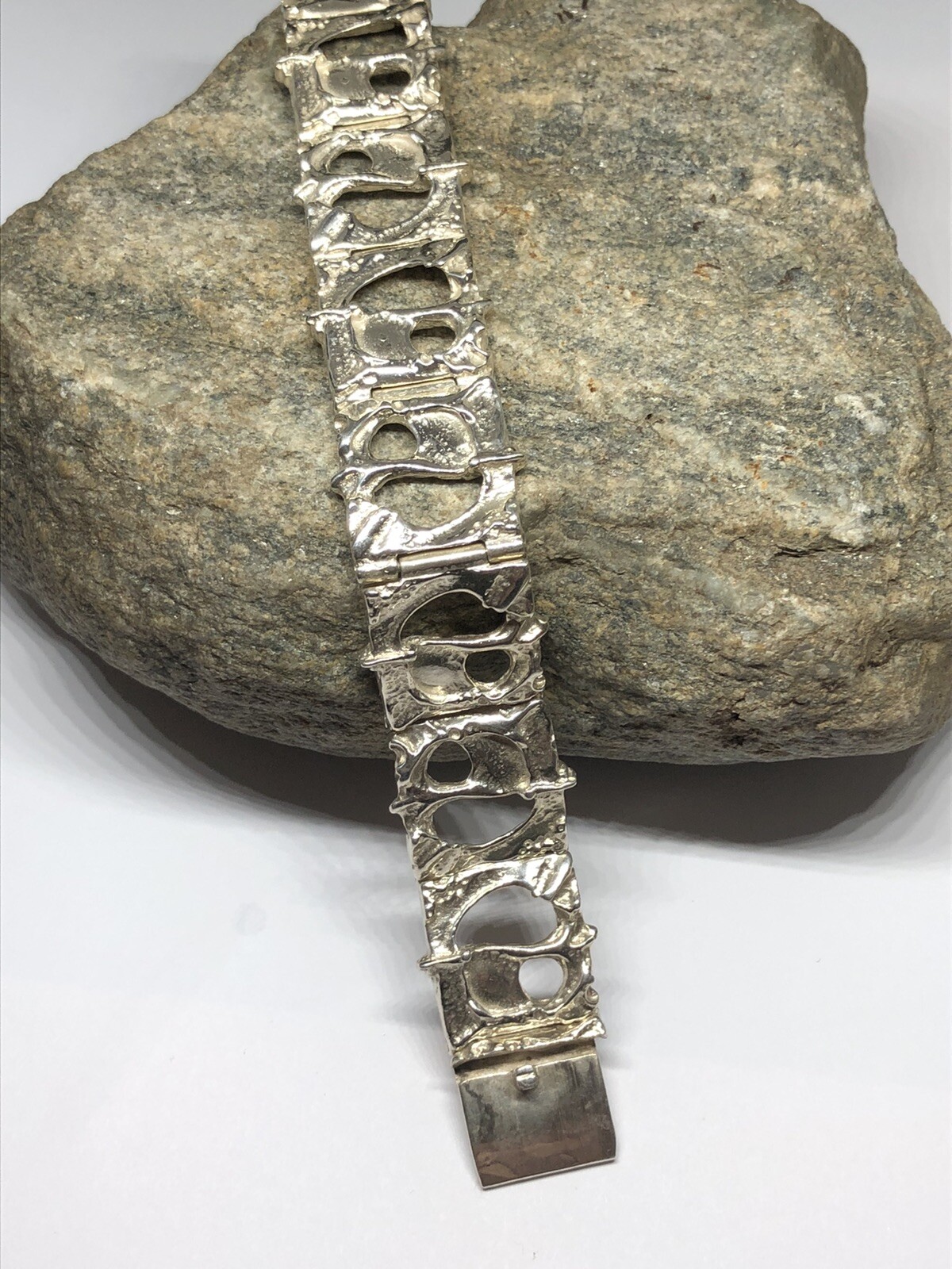 Juhls Kautokeino Sterling 925 Modernist Tundra Bracelet Norway vtg signed 1803