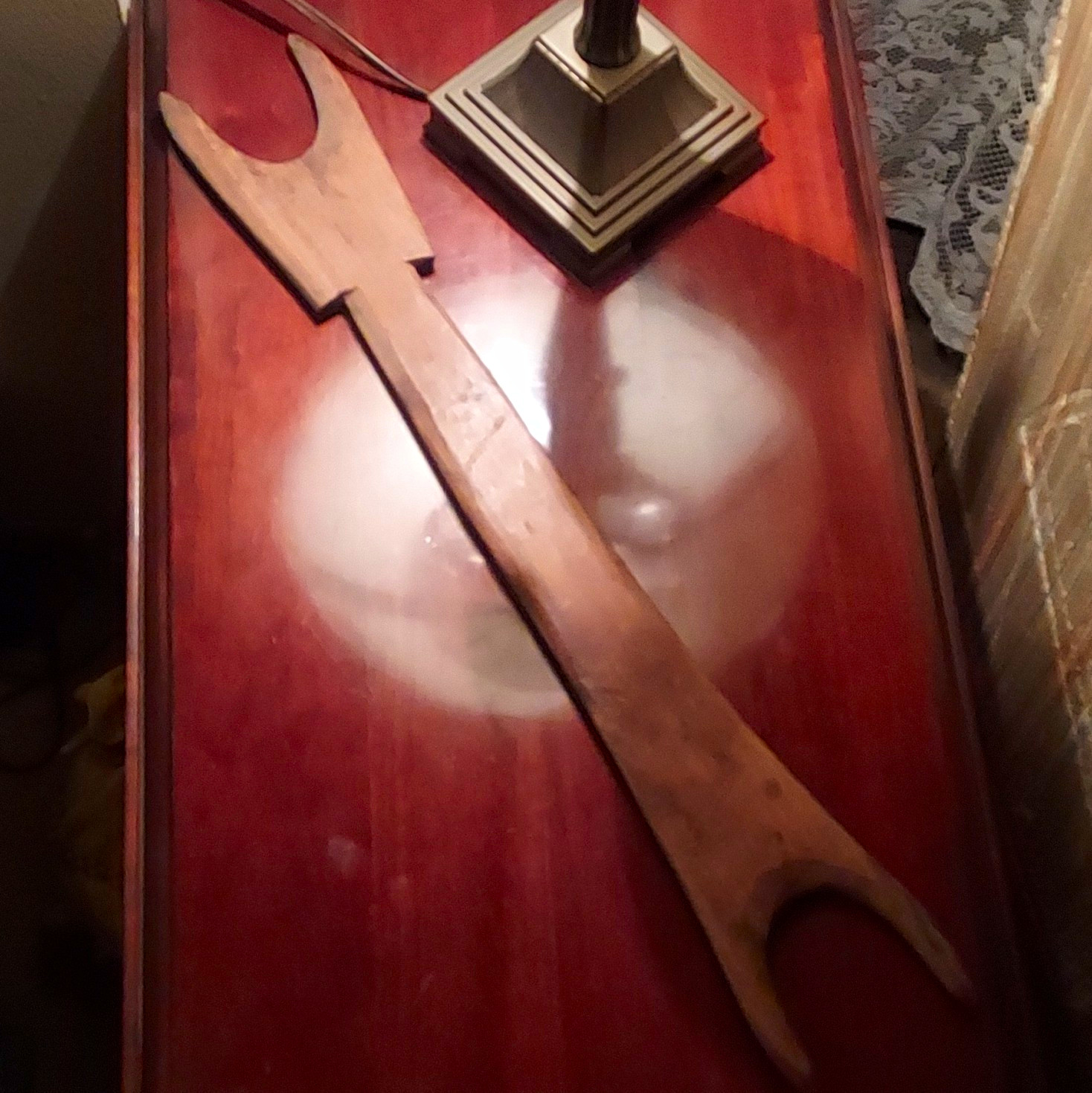 Antique Primitive Hand-Carved Wooden Yarn Tool Antique Primitive Hand-Carved Wooden Yarn Tool