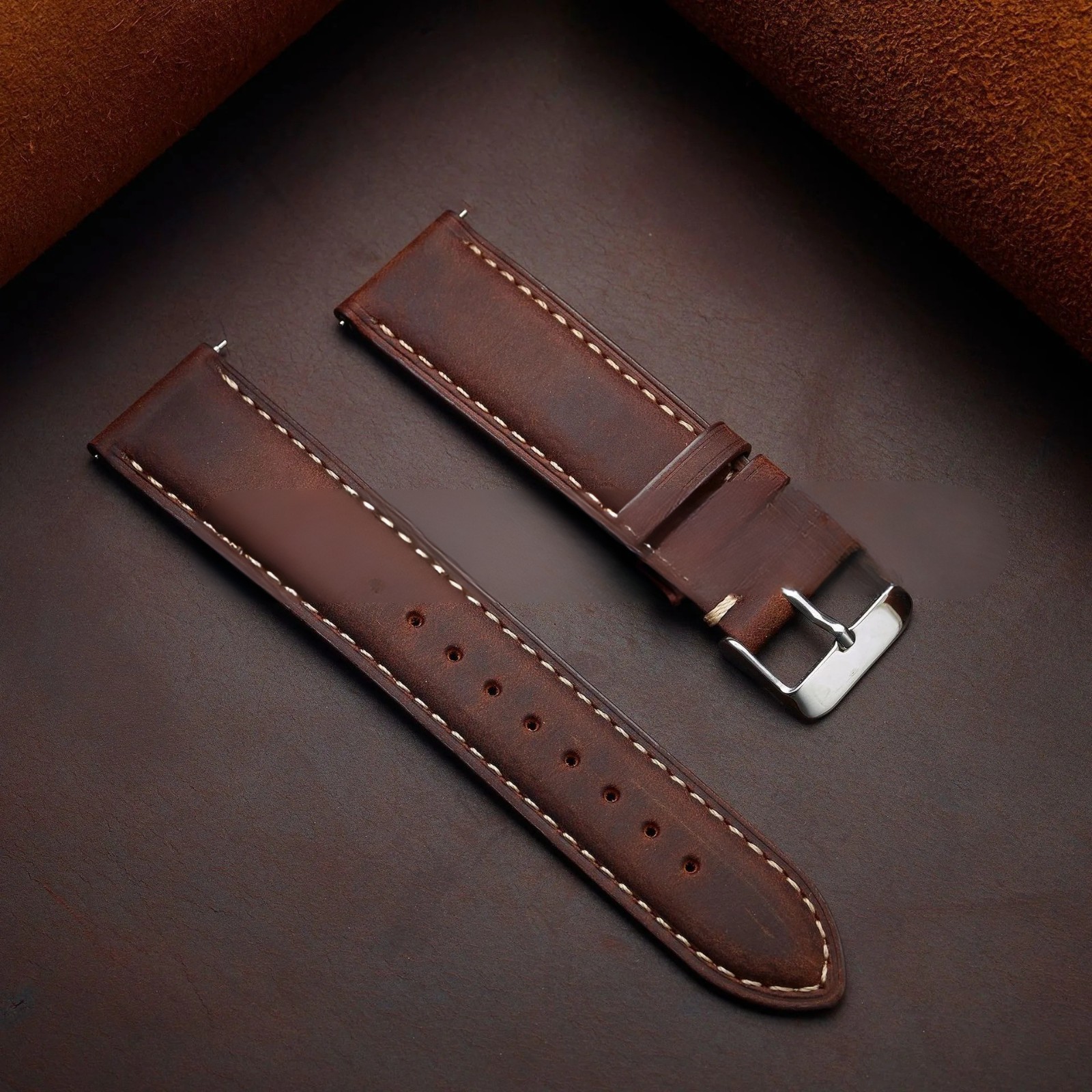 Leather Watch Band 18mm 20mm 22mm 24mm  Quick Release Replacement Watch Strap