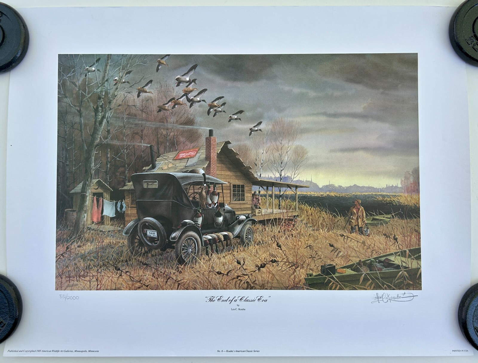 Les C Kouba\'s American ClassIc Series #6 Print Signed Numbered 831/2000 1985 VTG