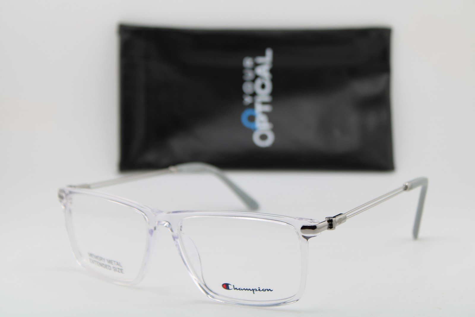 NEW CHAMPION FLYX C03 CLEAR GUNMETAL MEMORY AUTHENTIC EYEGLASSES 60-17