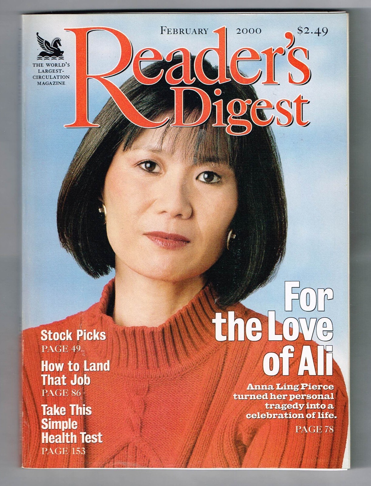 Readers Digest Magazine February 2000 Anna Ling Pierce Readers Digest Magazine February 2000 Anna Ling Pierce