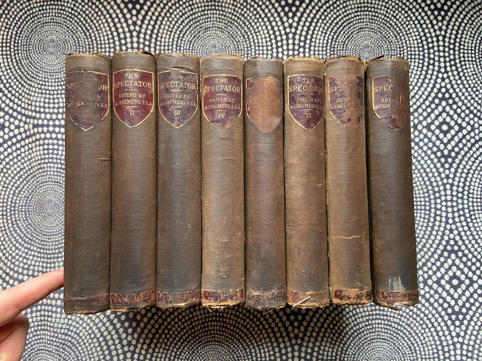 ADDISON AND STEELE SPECTATOR, 8 VOLUME COMPLETE SET