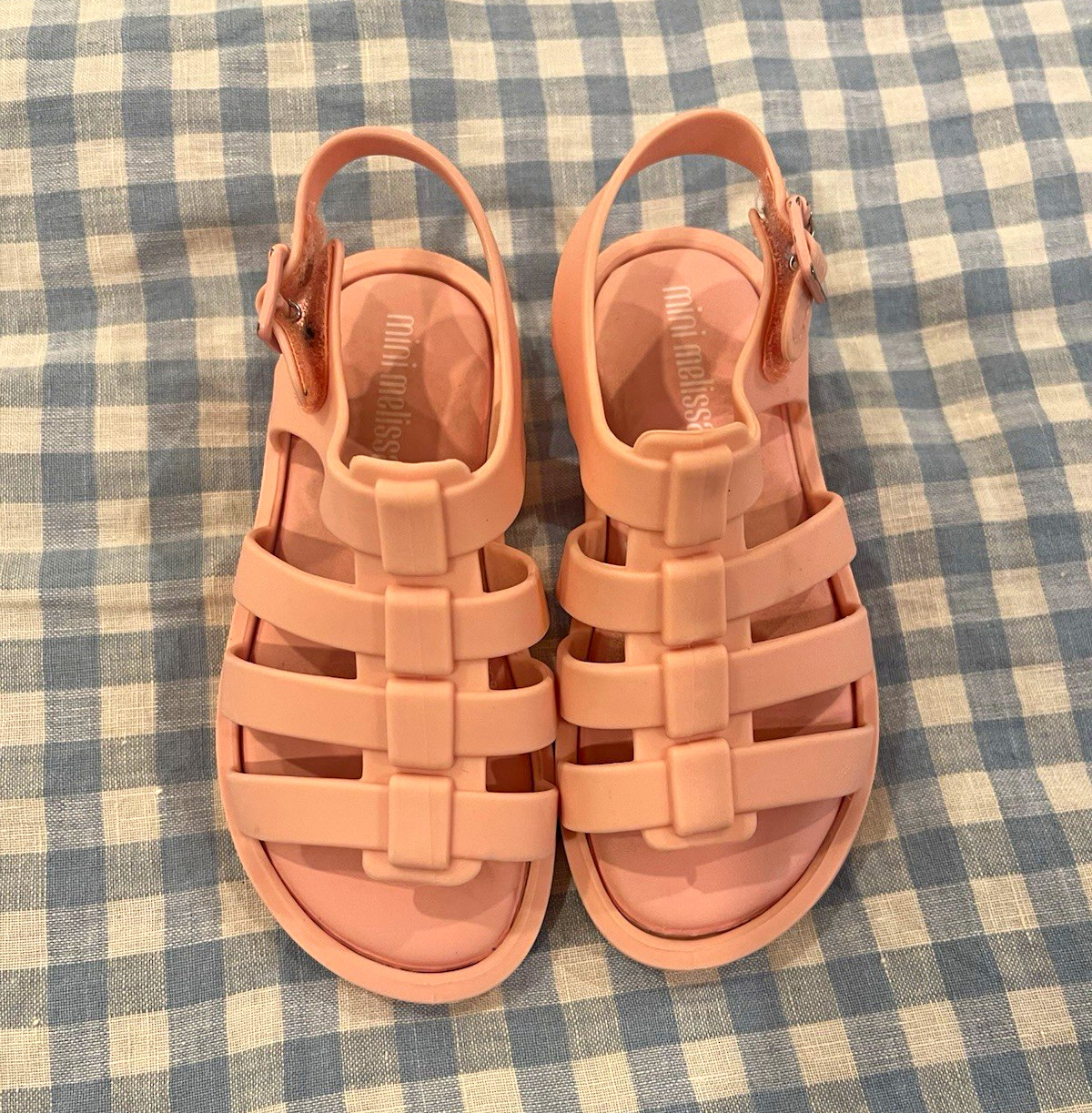Mini Melissa Pink Strappy Open Toe Buckle Sandals Girls US 9 Mini Melissa Pink Strappy Open Toe Buckle Sandals Girls US 9
