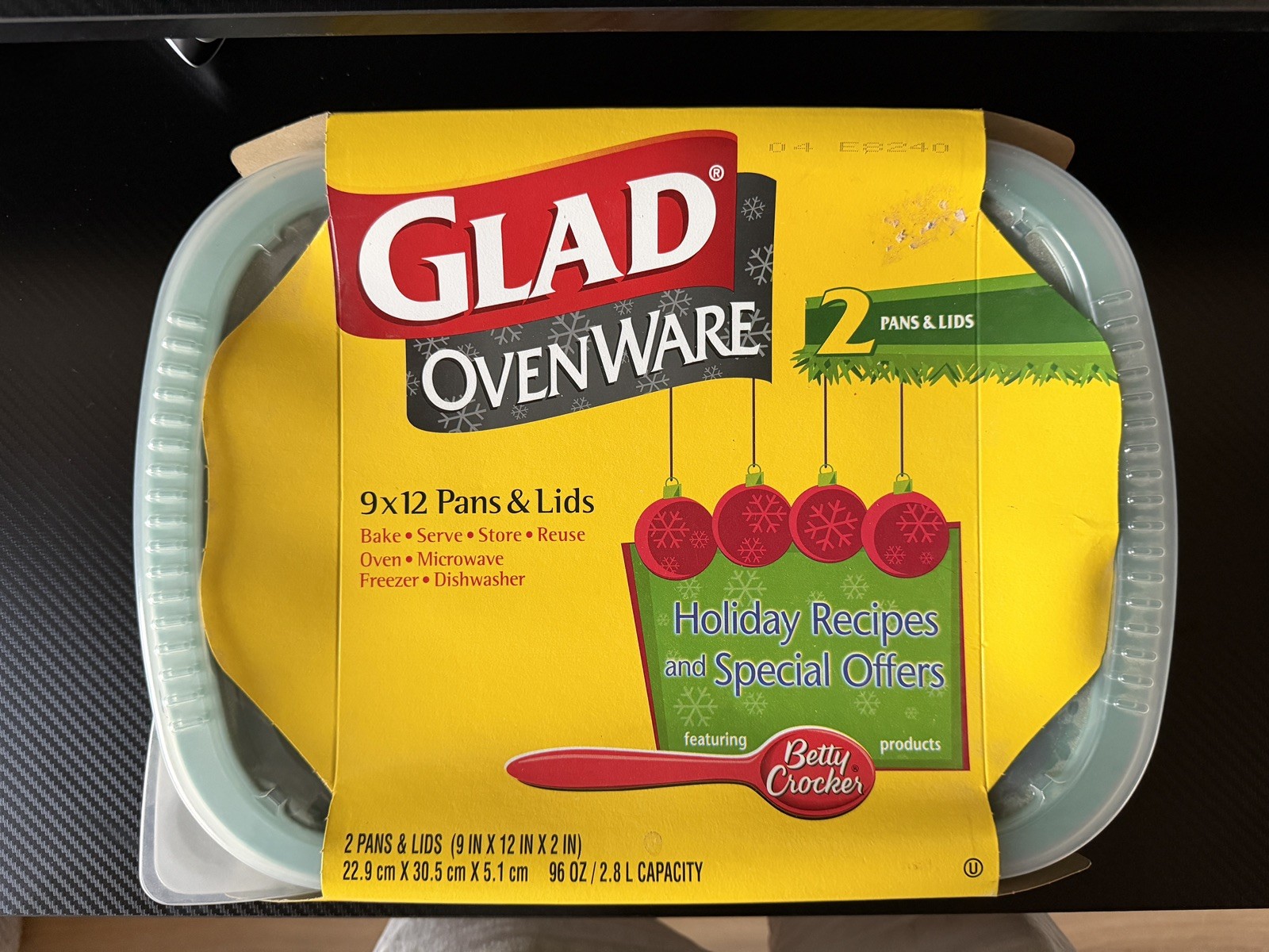 Rare 2004 Glad Ovenware Betty Crocker Set 9x12x2 Rare 2004 Glad Ovenware Betty Crocker Set 9x12x2