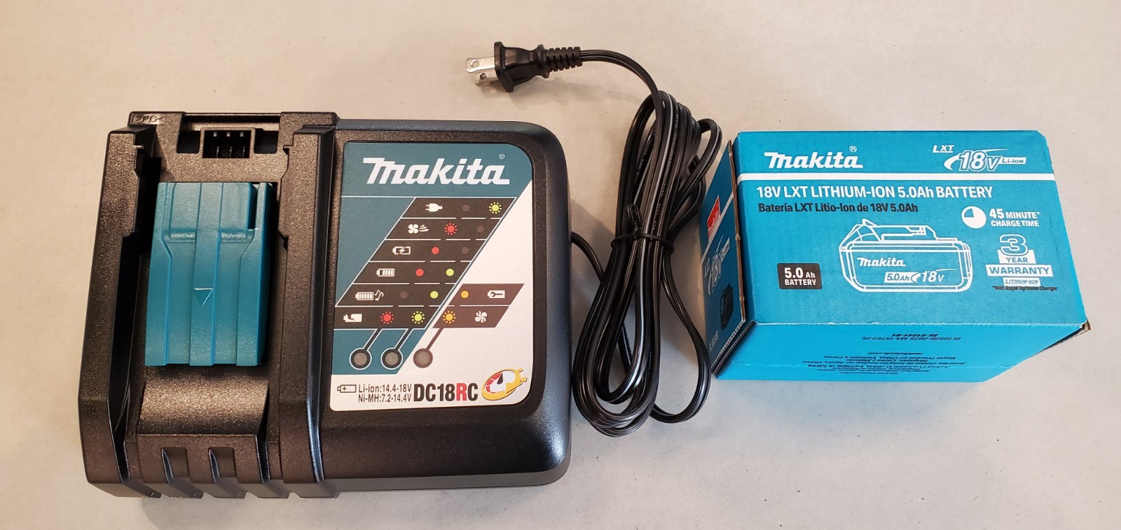 Makita BL1850B LXT 18V 5.0Ah Li-Ion Battery & DC18RC Charger.  Genuine 2025 OEM