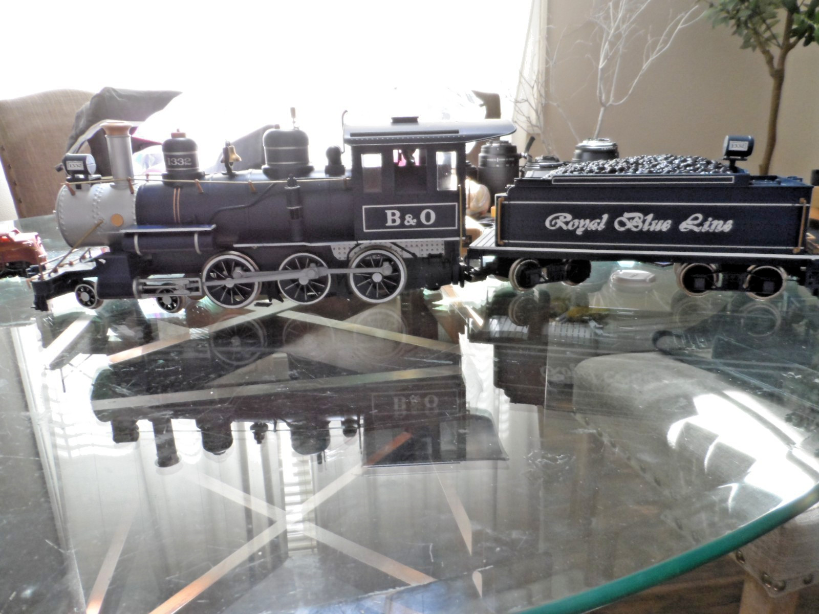 BACHMANN G SCALE BIG HAULERS BALTIMORE OHIO ROYAL BLUE STEAM LOCOMOTIVE W/TENDER BACHMANN G SCALE BIG HAULERS BALTIMORE OHIO ROYAL BLUE STEAM LOCOMOTIVE W/TENDER