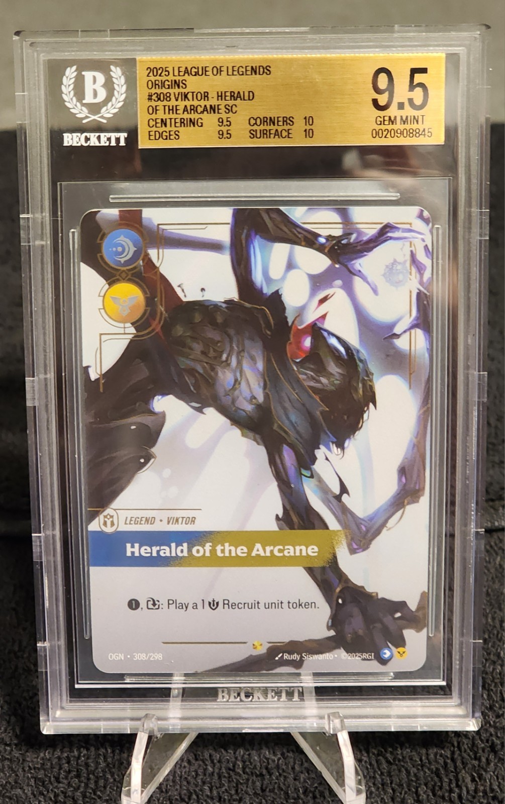 2025 RIFTBOUND LEAGUE OGN-ORIGINS VIKTOR OVERNUMBER HERALD OF THE ARCANE BGS 9.5 2025 RIFTBOUND LEAGUE OGN-ORIGINS VIKTOR OVERNUMBER HERALD OF THE ARCANE BGS 9.5
