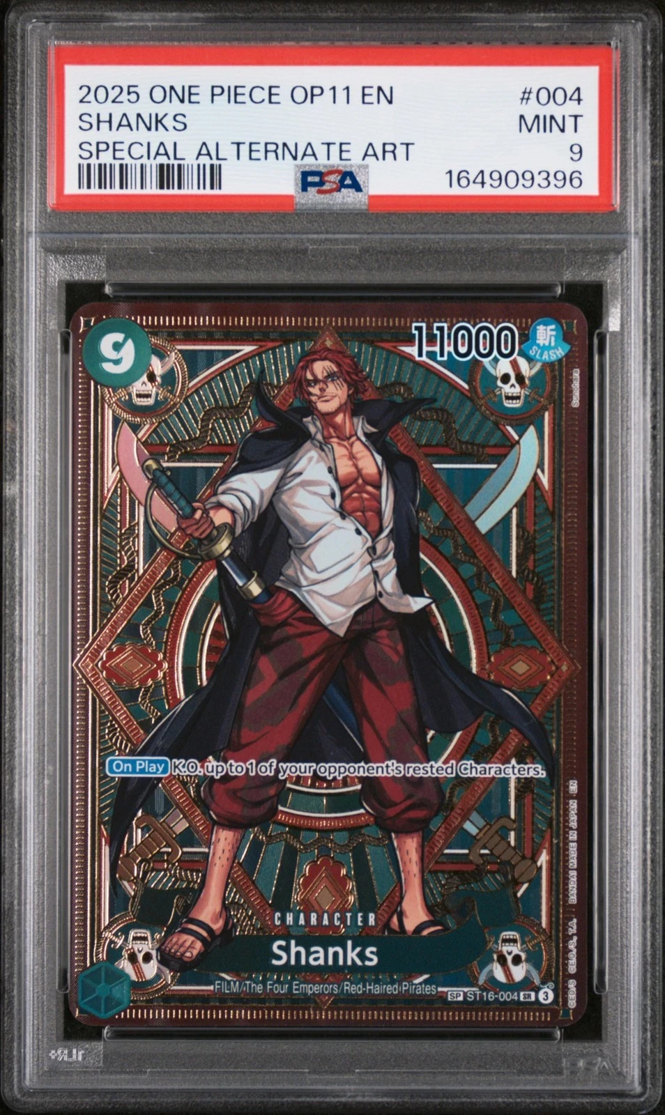 2025 ONE PIECE OP11-A FIST OF DIVINE SPEED SPECIAL ALTERNATE ART SHANKS 2025 ONE PIECE OP11-A FIST OF DIVINE SPEED SPECIAL ALTERNATE ART SHANKS