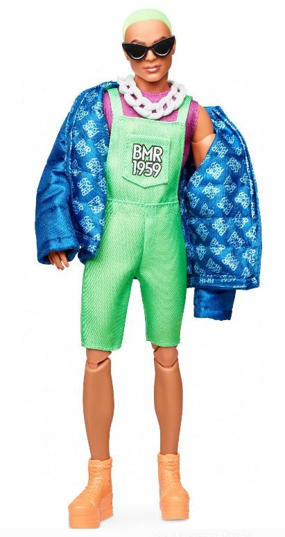 Barbie BMR1959 - Neon Overalls & Puffer Jacket Ken Doll with Stand