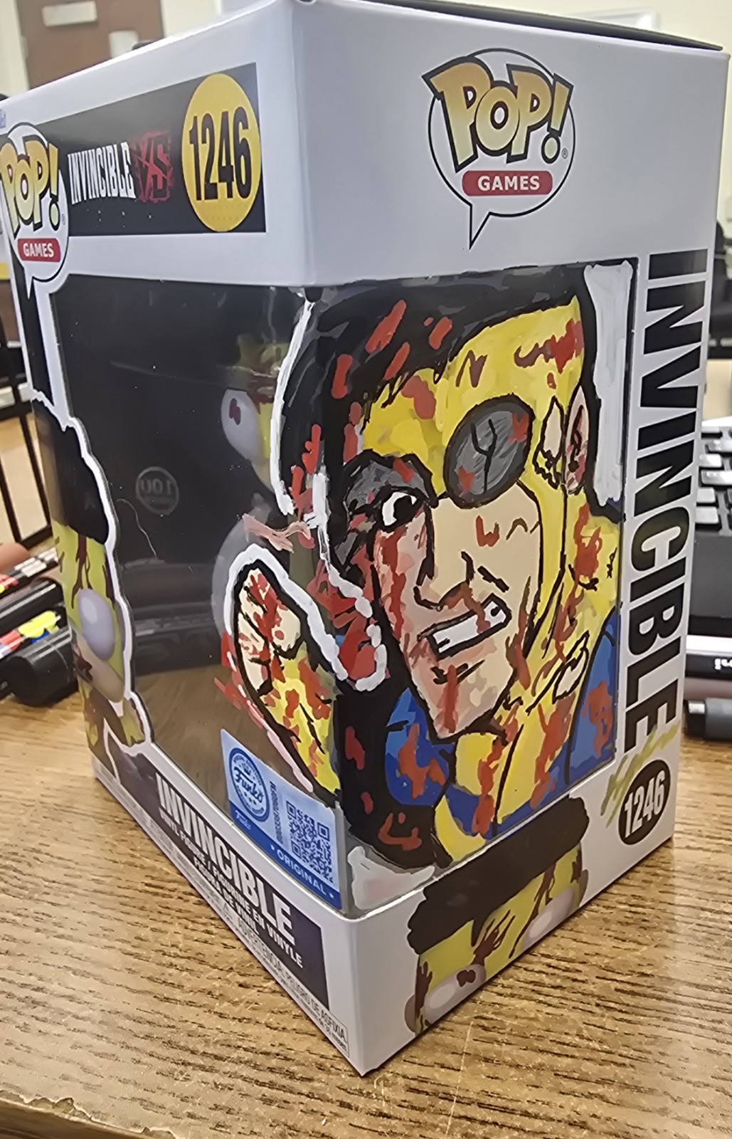Custom Bloody Invincible Funko Pop #1246 Hand Painted OOAK Art Figure Comic
