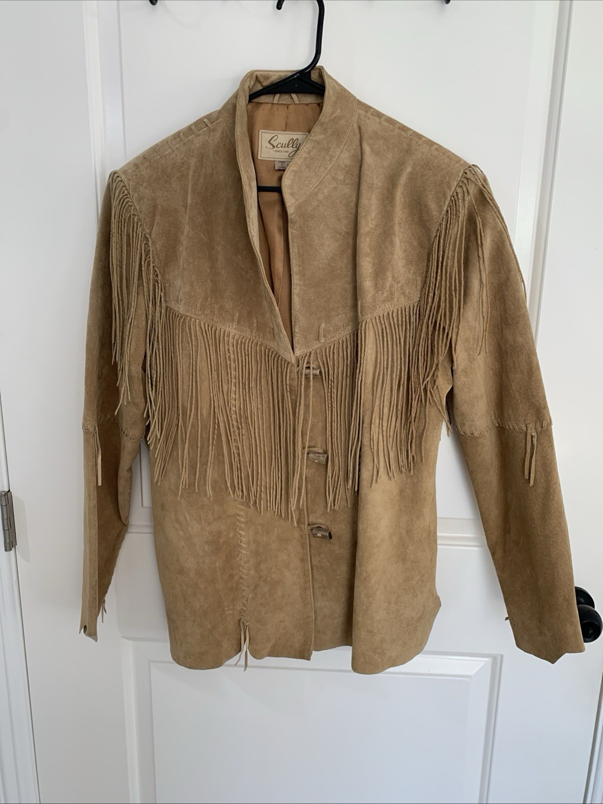 Vintage Scully Suede Fringe Jacket Tan Leather Western Cowgirl Boho Large 1070’s
