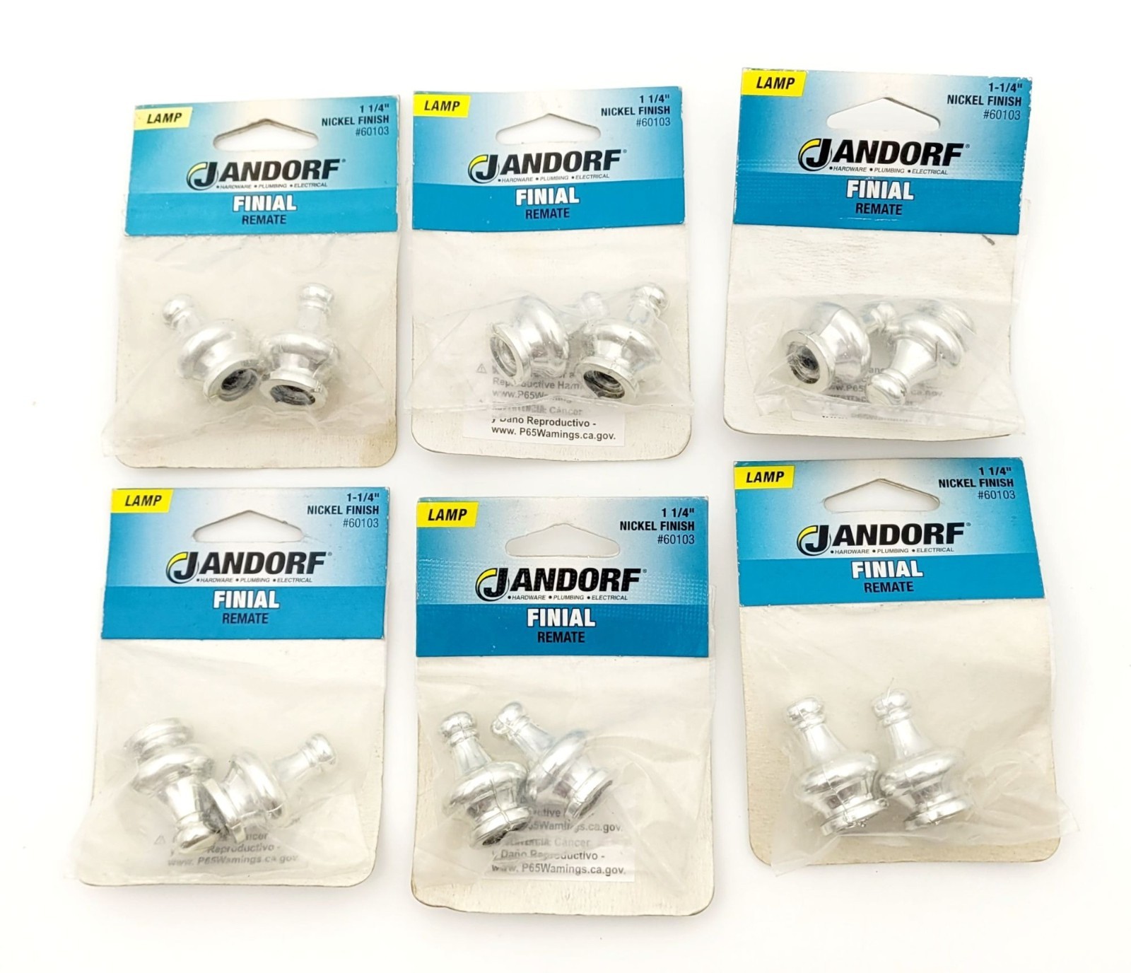 Jandorf 60103 Lot of 12 Nickel Finish 1-1/4
