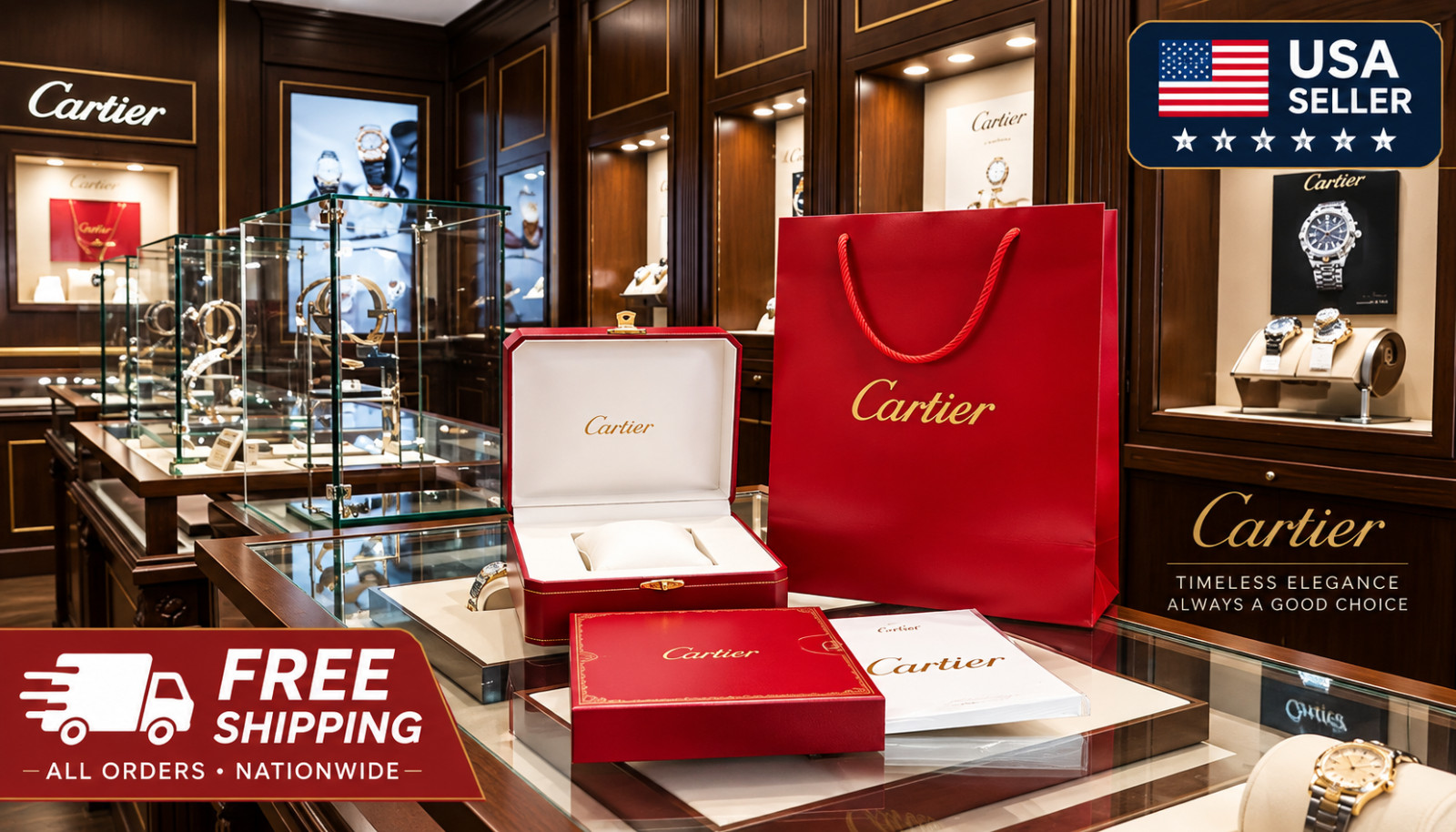 Authentic Cartier Watch Box Set – Box Only – Pre-Owned