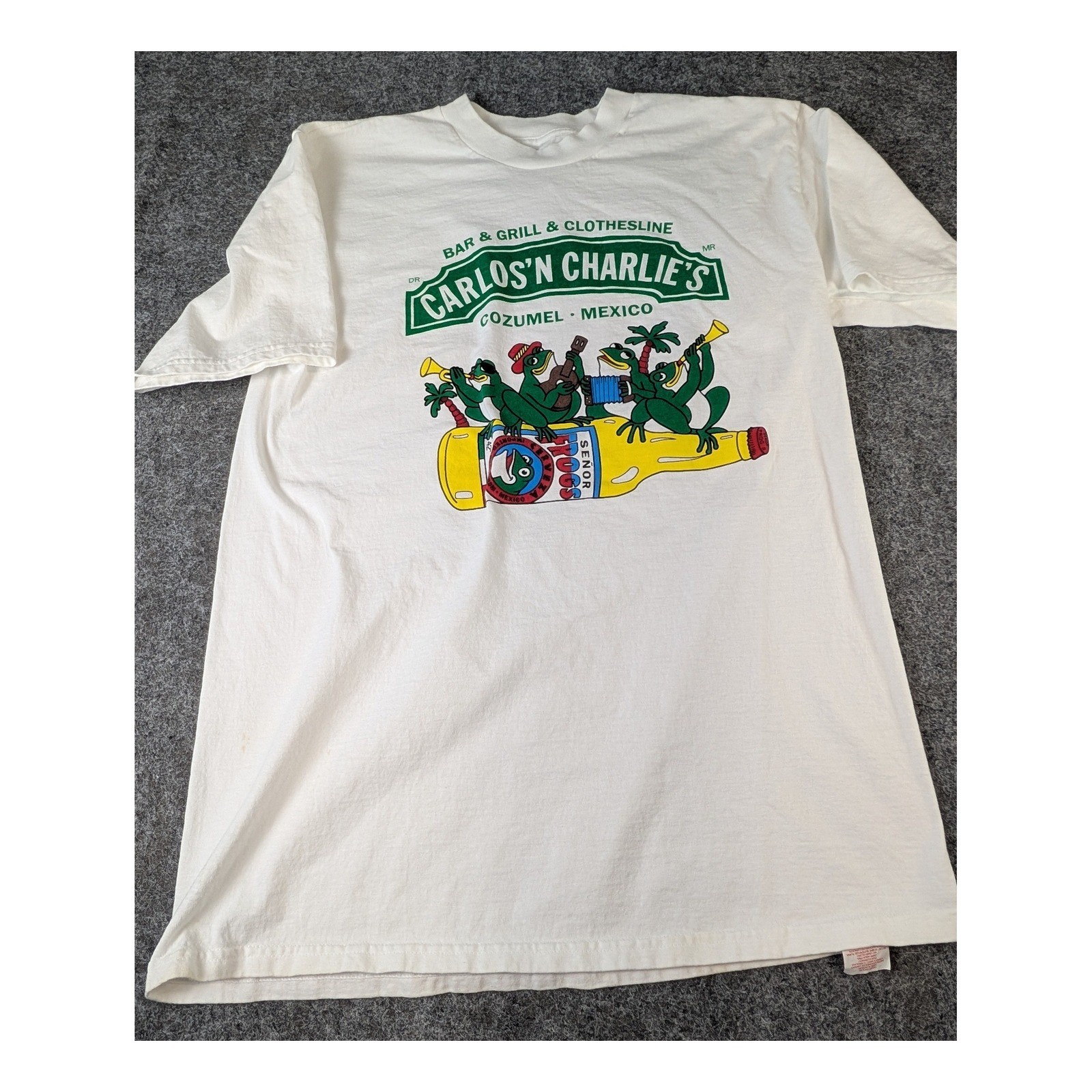 Vintage Carlos N Charlies Cozumel Mexico T-Shirt Mens Large White Senor Frogs Vintage Carlos N Charlies Cozumel Mexico T-Shirt Mens Large White Senor Frogs
