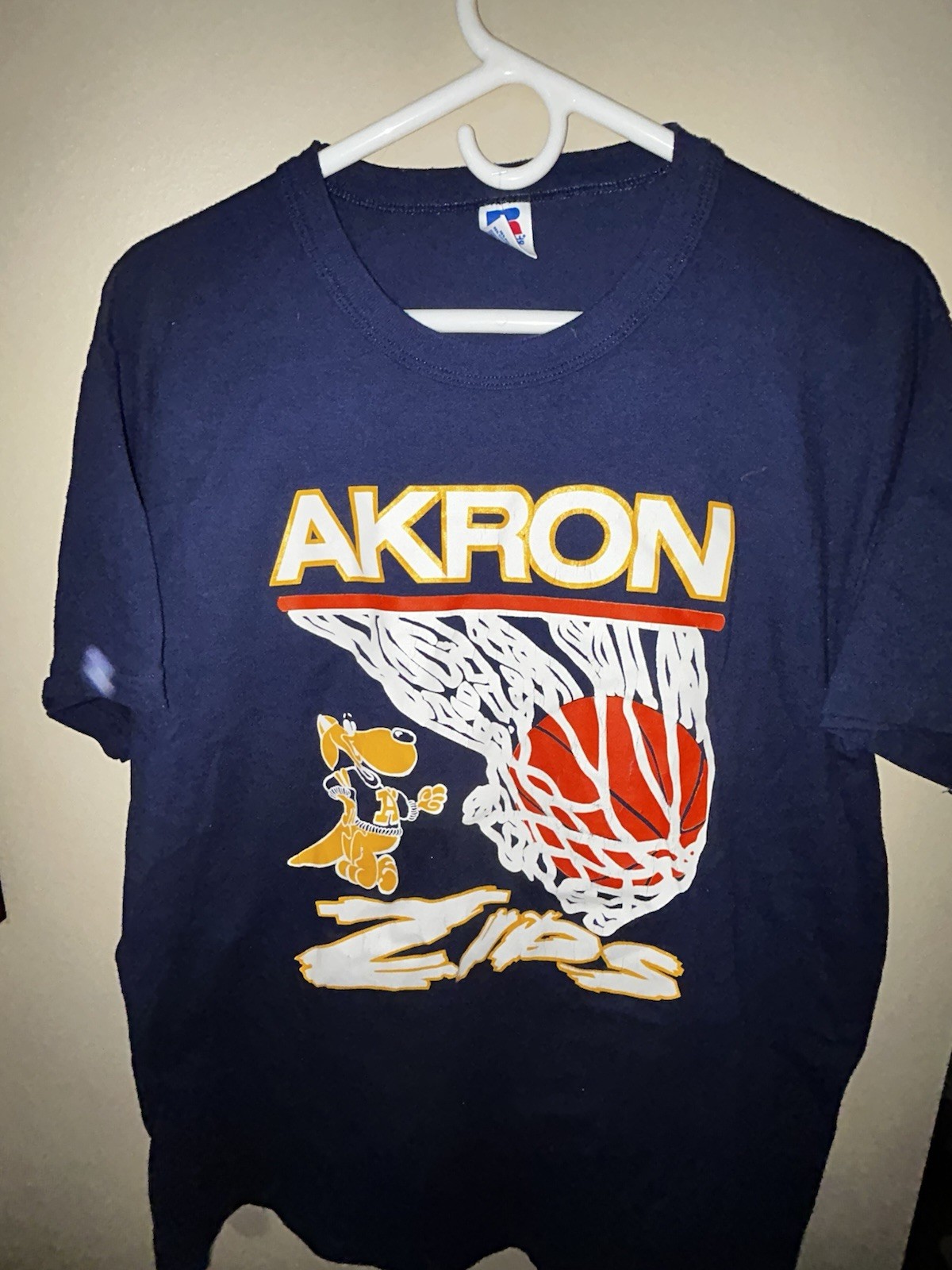 Vintage Large Akron Zips shirt Basketball Ohio Single Stitch Blue 80s Early 90’s Vintage Large Akron Zips shirt Basketball Ohio Single Stitch Blue 80s Early 90’s
