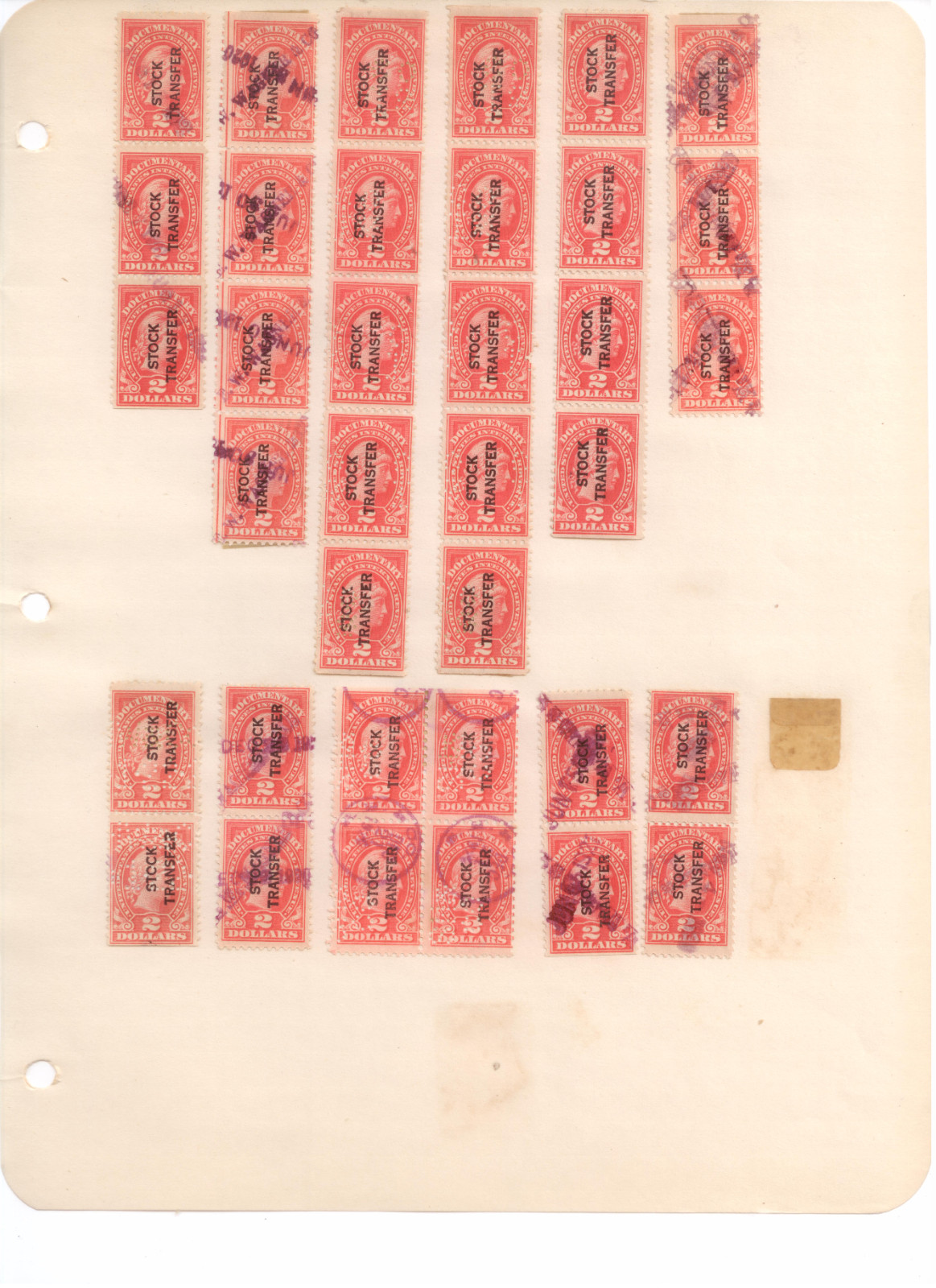 large lot of us revenue staamps 2000+ future delicery stock transsfer and docume