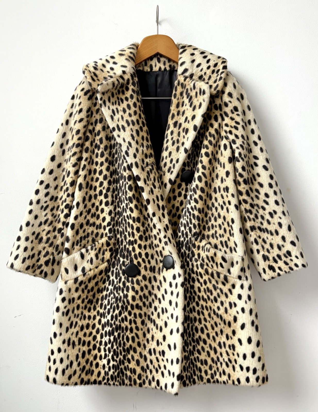 VTG 60s Leopard Faux Fur Coat SAFARI by Fairmoor Cheeta Pinup Rockabilly Sz M