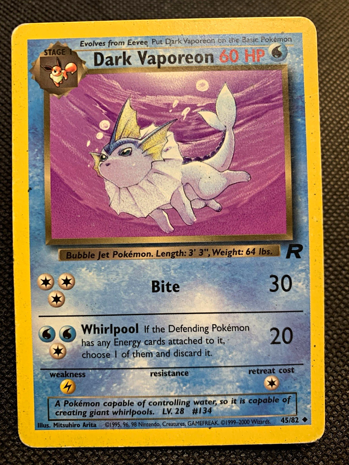 Dark Vaporeon 45/82 Team Rocket Uncommon Unlimited