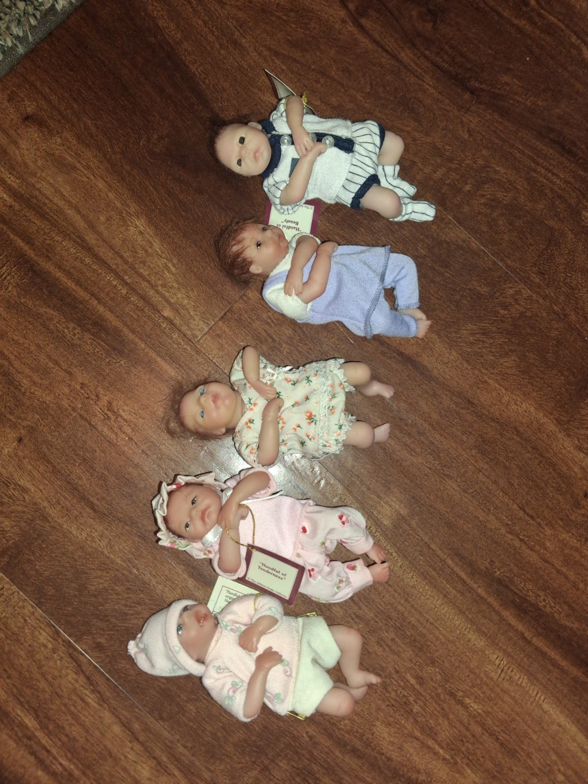 Reborn pocket-sized Baby. Artist Painted Doll w/ hand drawn Hair