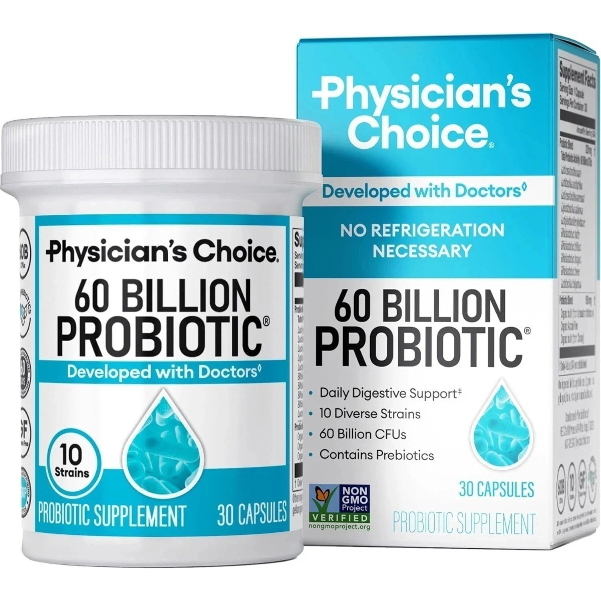 Physician's Choice 60B Probiotic–10 Strains & Prebiotics for Gut & Immune Health